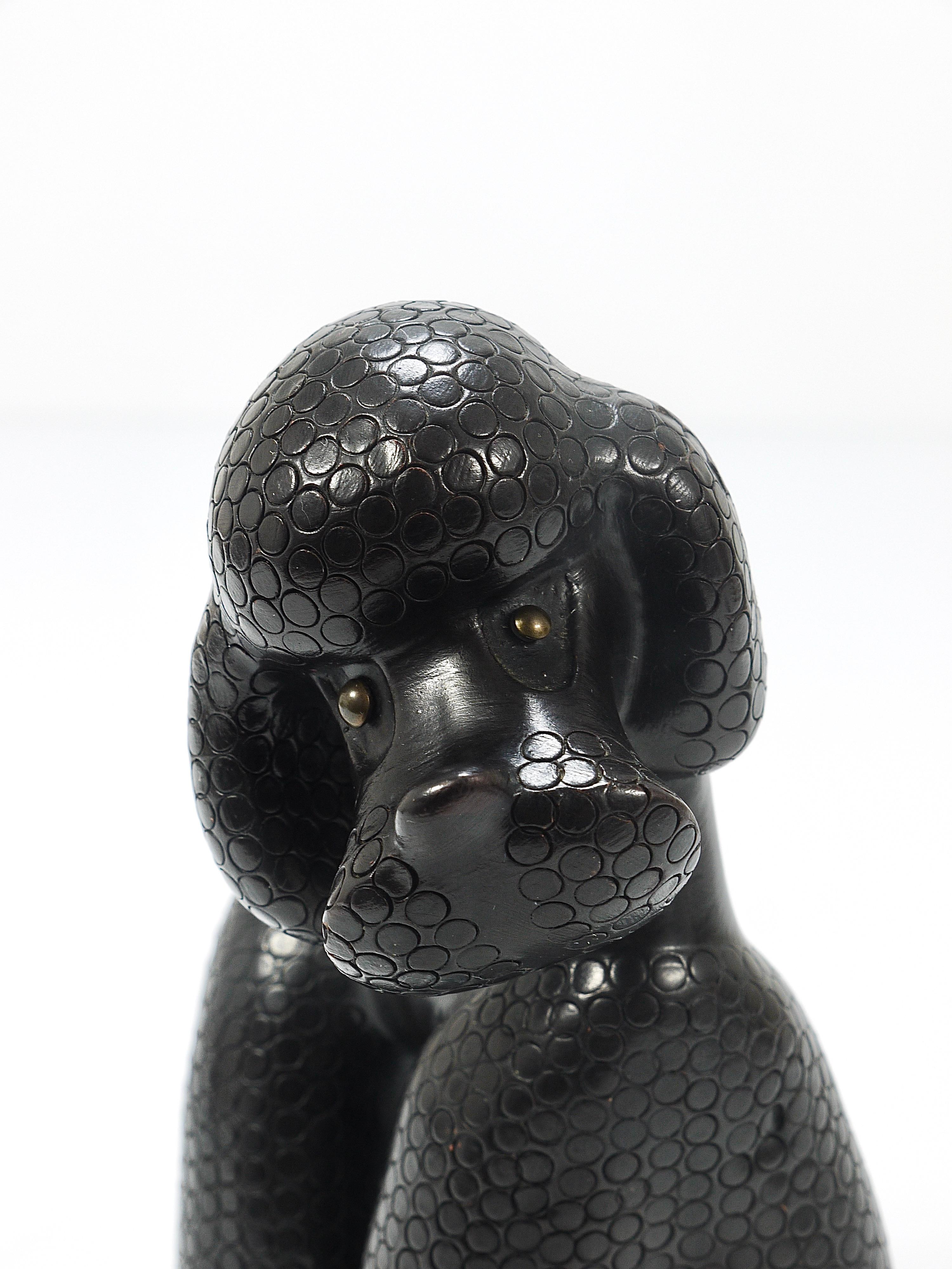 Charming Dog Poodle Sculpture Figurine by Leopold Anzengruber, Austria, 1950s 3