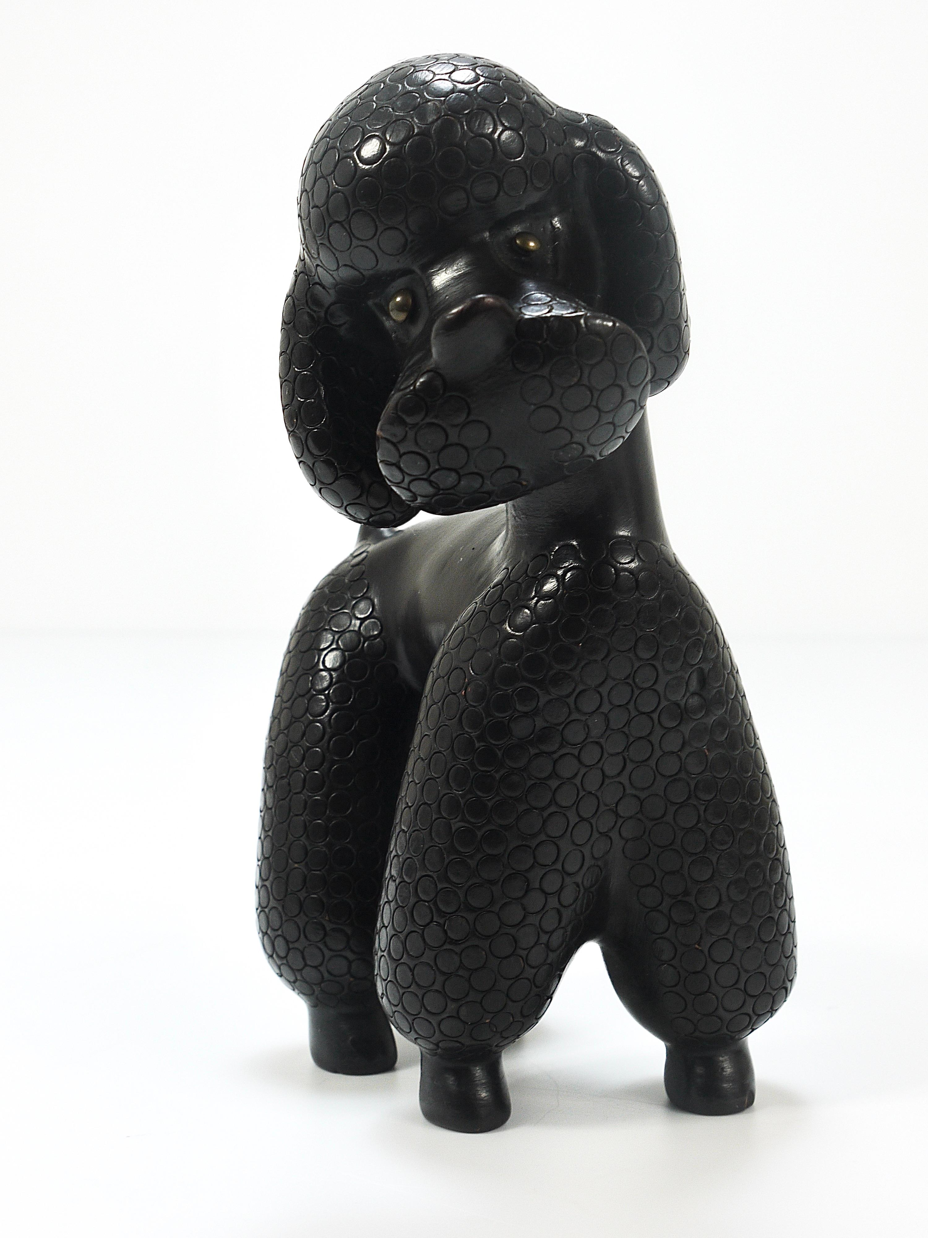 Charming Dog Poodle Sculpture Figurine by Leopold Anzengruber, Austria, 1950s 4