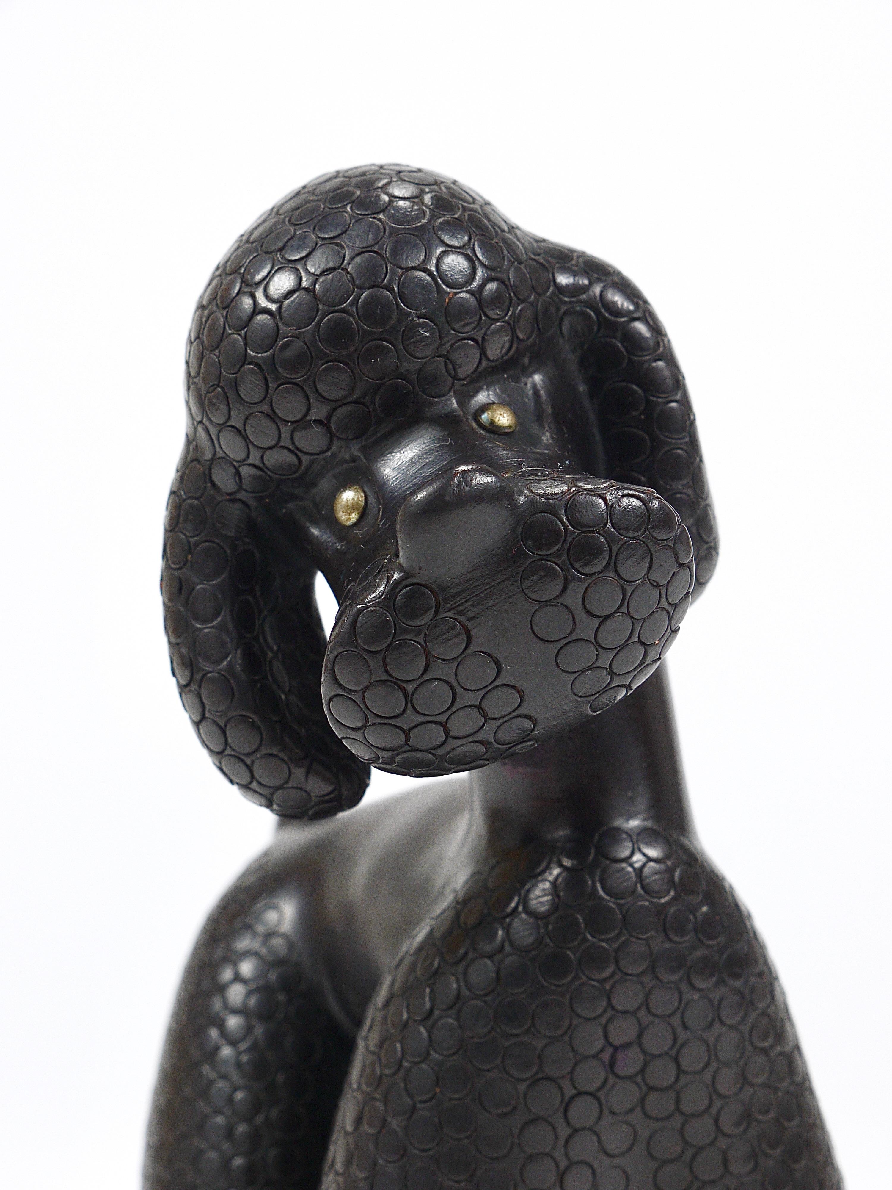 Charming Dog Poodle Sculpture Figurine by Leopold Anzengruber, Austria, 1950s en venta 4