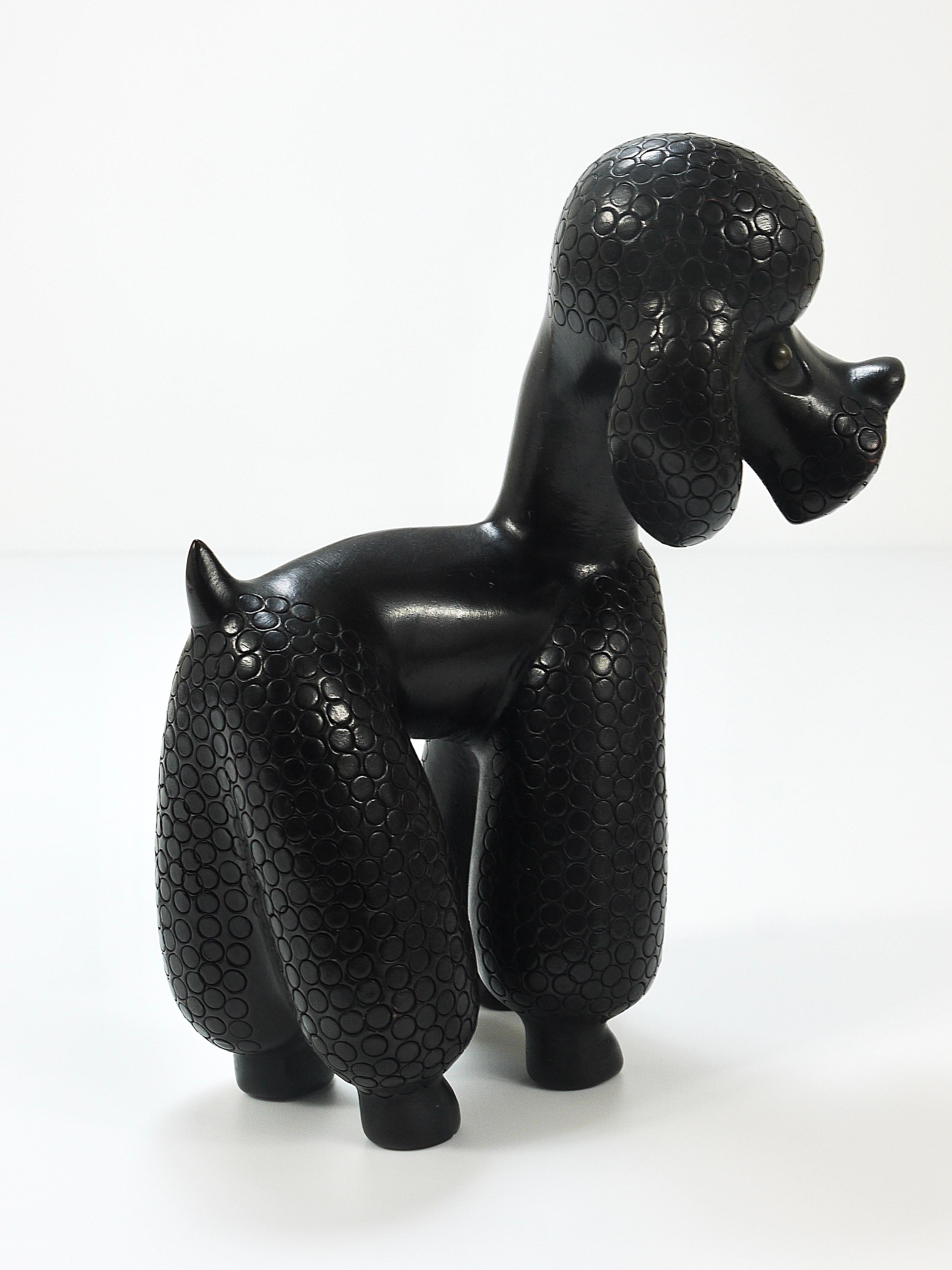 Charming Dog Poodle Sculpture Figurine by Leopold Anzengruber, Austria, 1950s 5