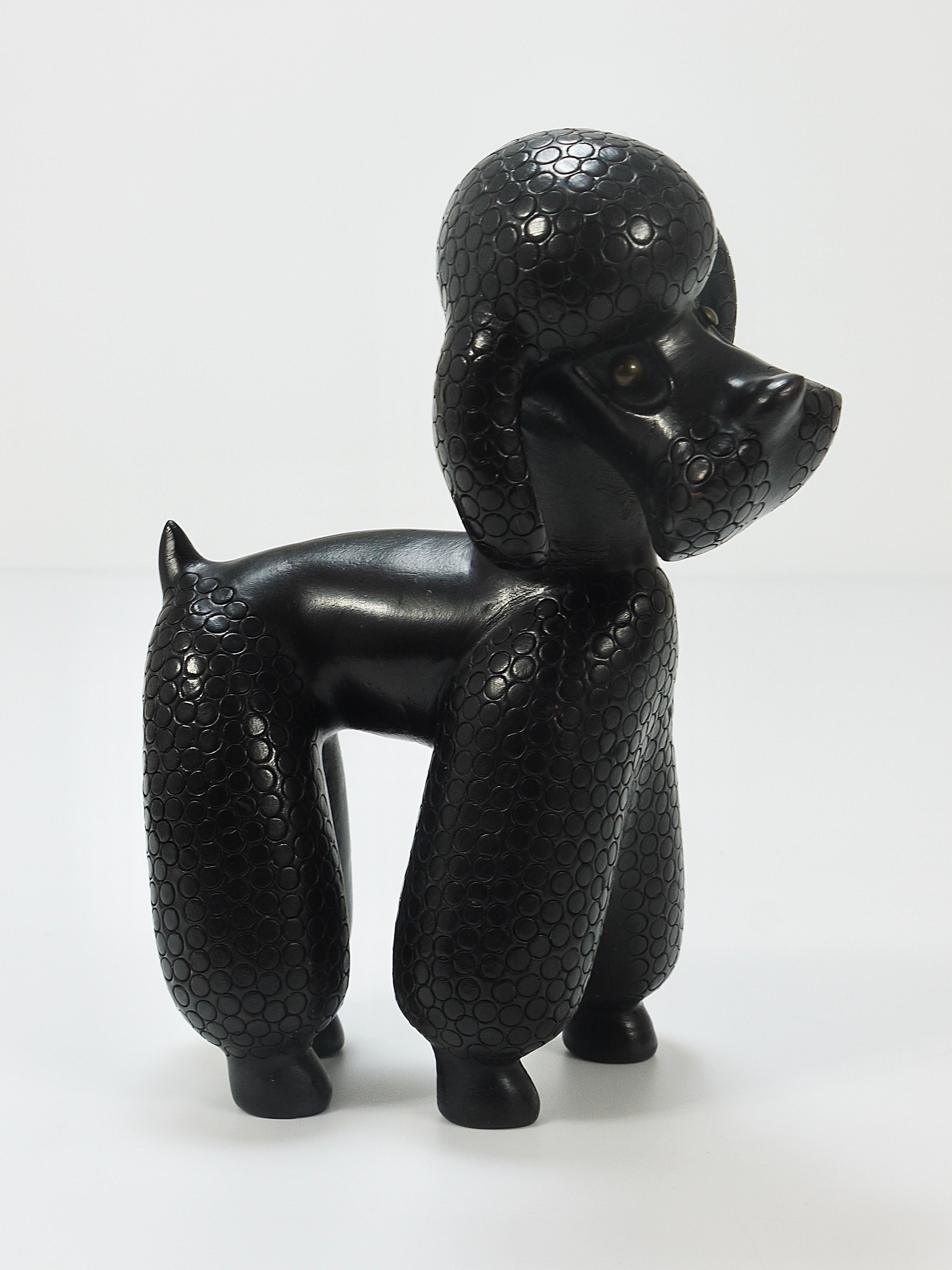 Charming Dog Poodle Sculpture Figurine by Leopold Anzengruber, Austria, 1950s 6
