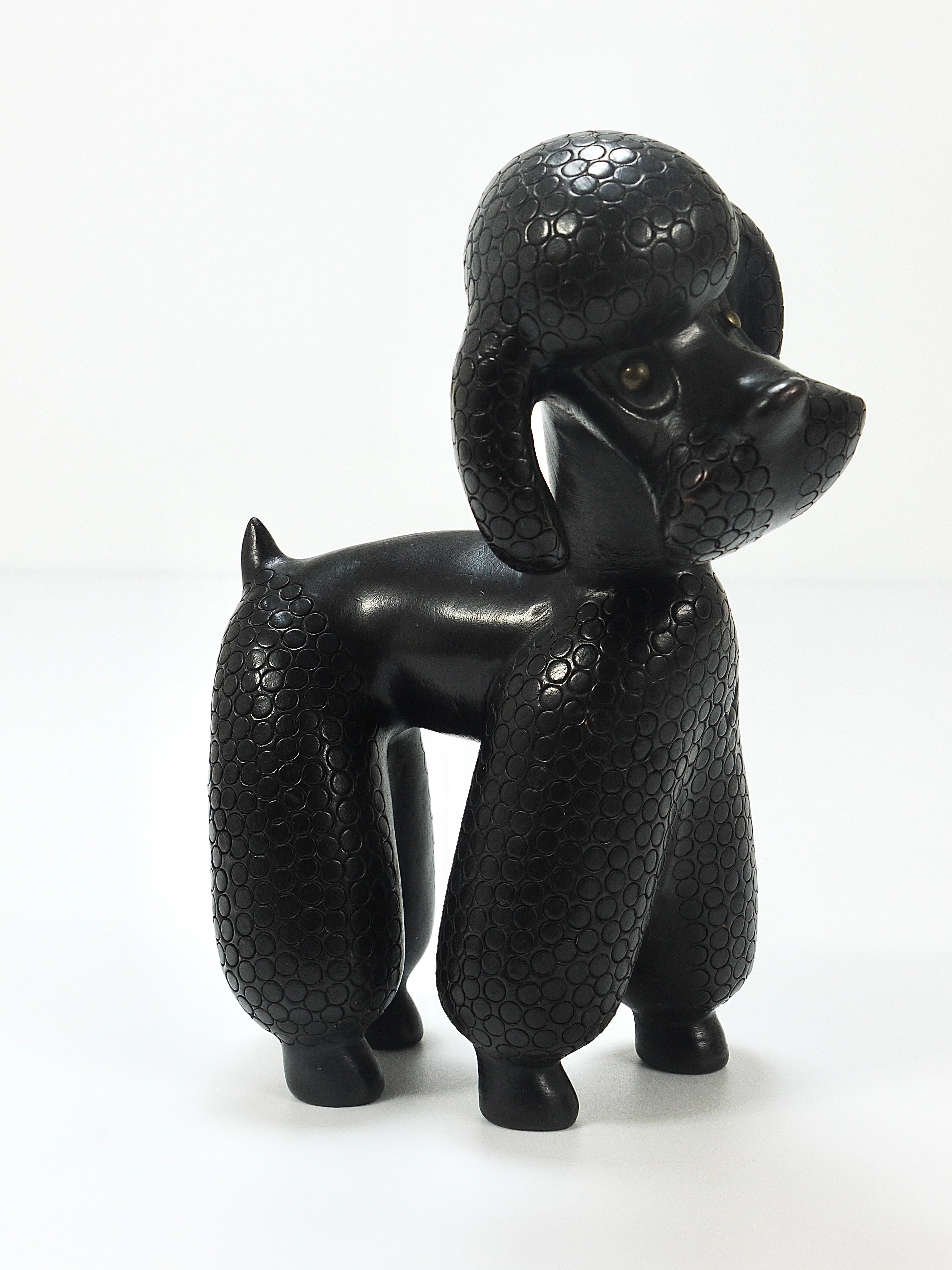 Charming Dog Poodle Sculpture Figurine by Leopold Anzengruber, Austria, 1950s 7