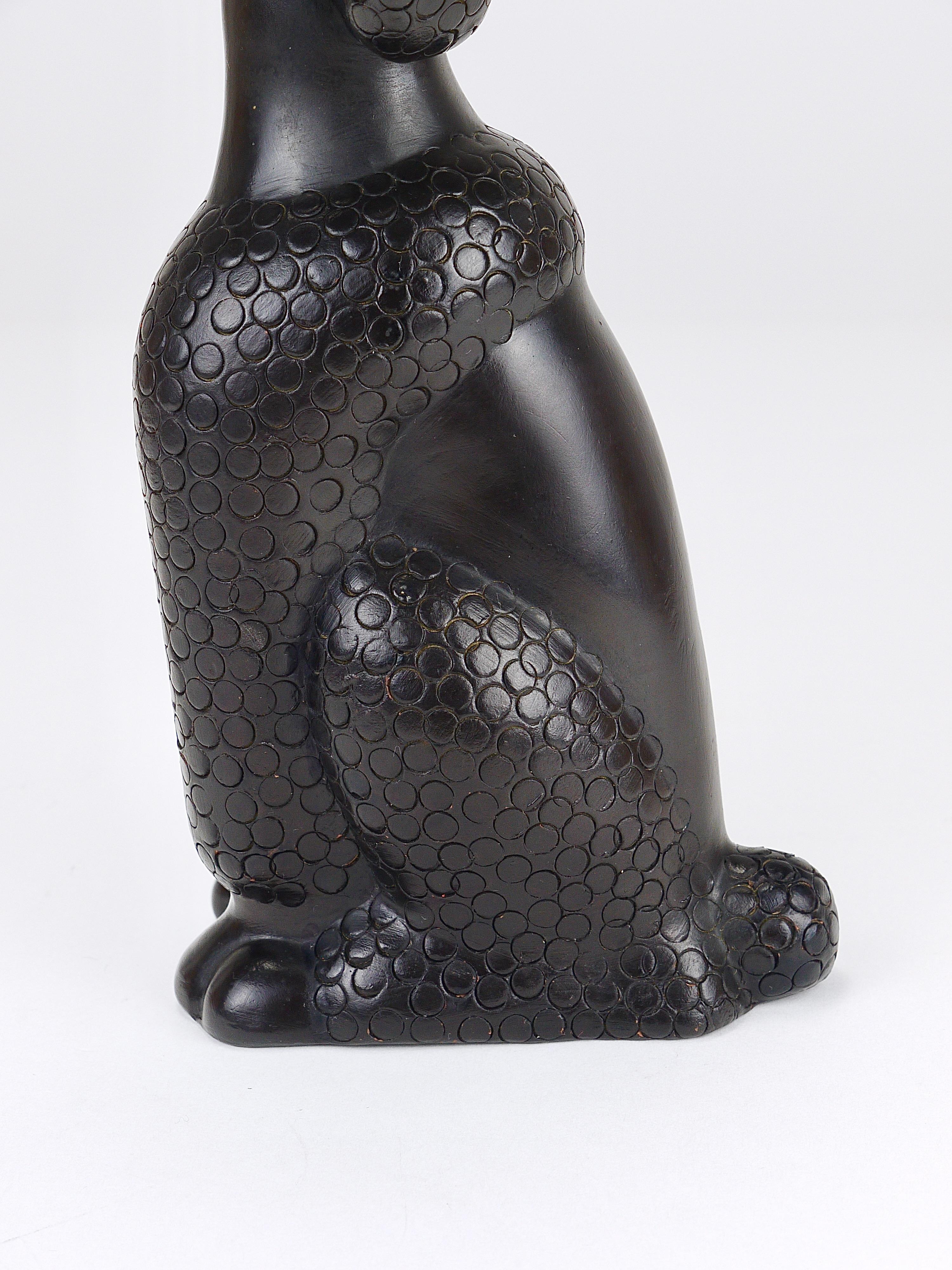 Charmante sculpture de chien caniche par Leopold Anzengruber, Autriche, années 1950 en vente 8