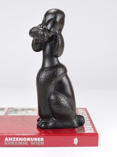 Scultura Charme Dog Poodle Figurine di Leopold Anzengruber, Austria, anni '50