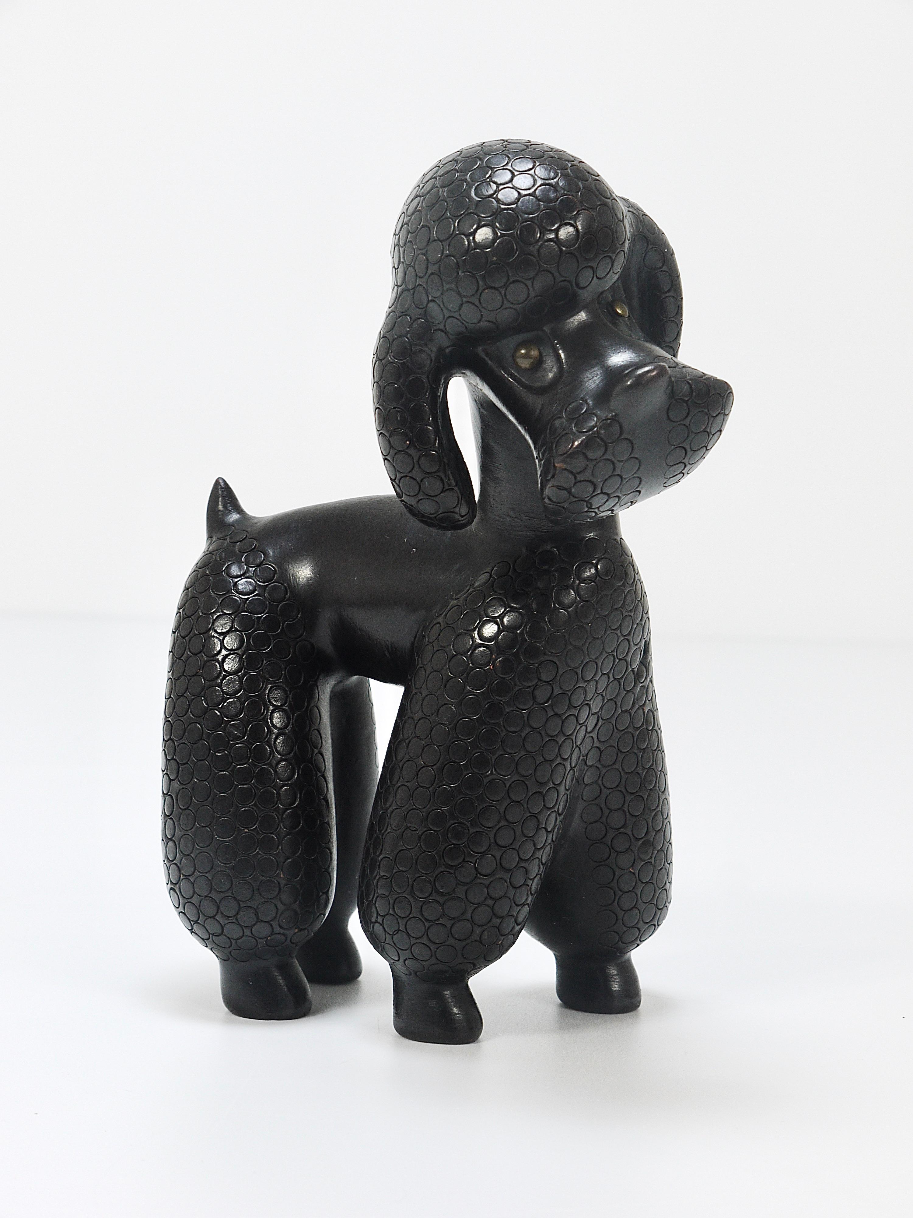Charming Dog Poodle Sculpture Figurine by Leopold Anzengruber, Austria, 1950s 1