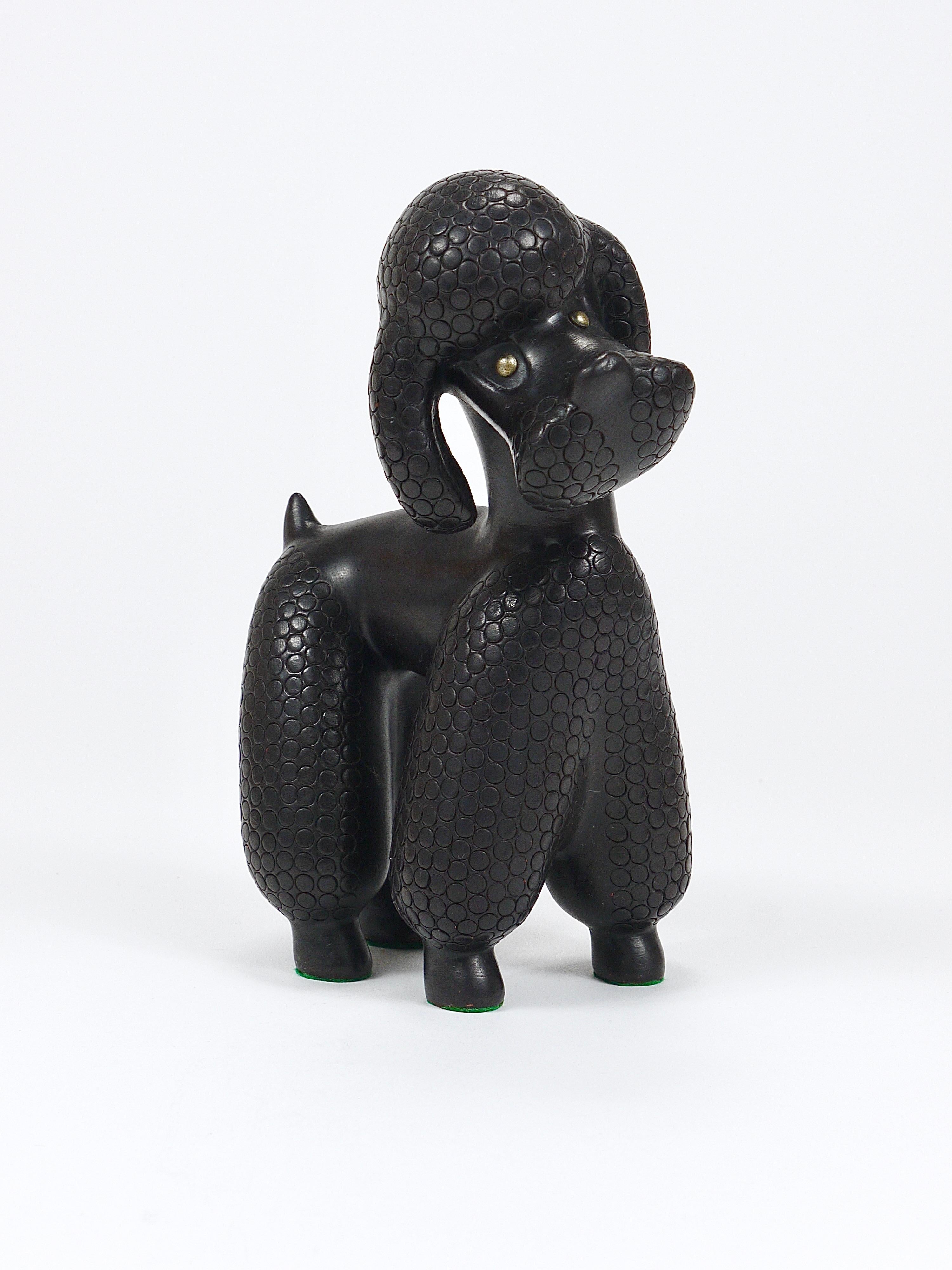 Charming Dog Poodle Sculpture Figurine by Leopold Anzengruber, Austria, 1950s en venta 1
