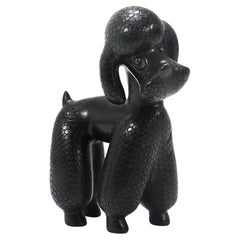 Charming Dog Poodle Sculpture Figurine by Leopold Anzengruber, Austria, 1950s