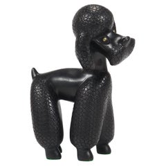 Charming Dog Poodle Sculpture Figurine by Leopold Anzengruber, Austria, 1950s