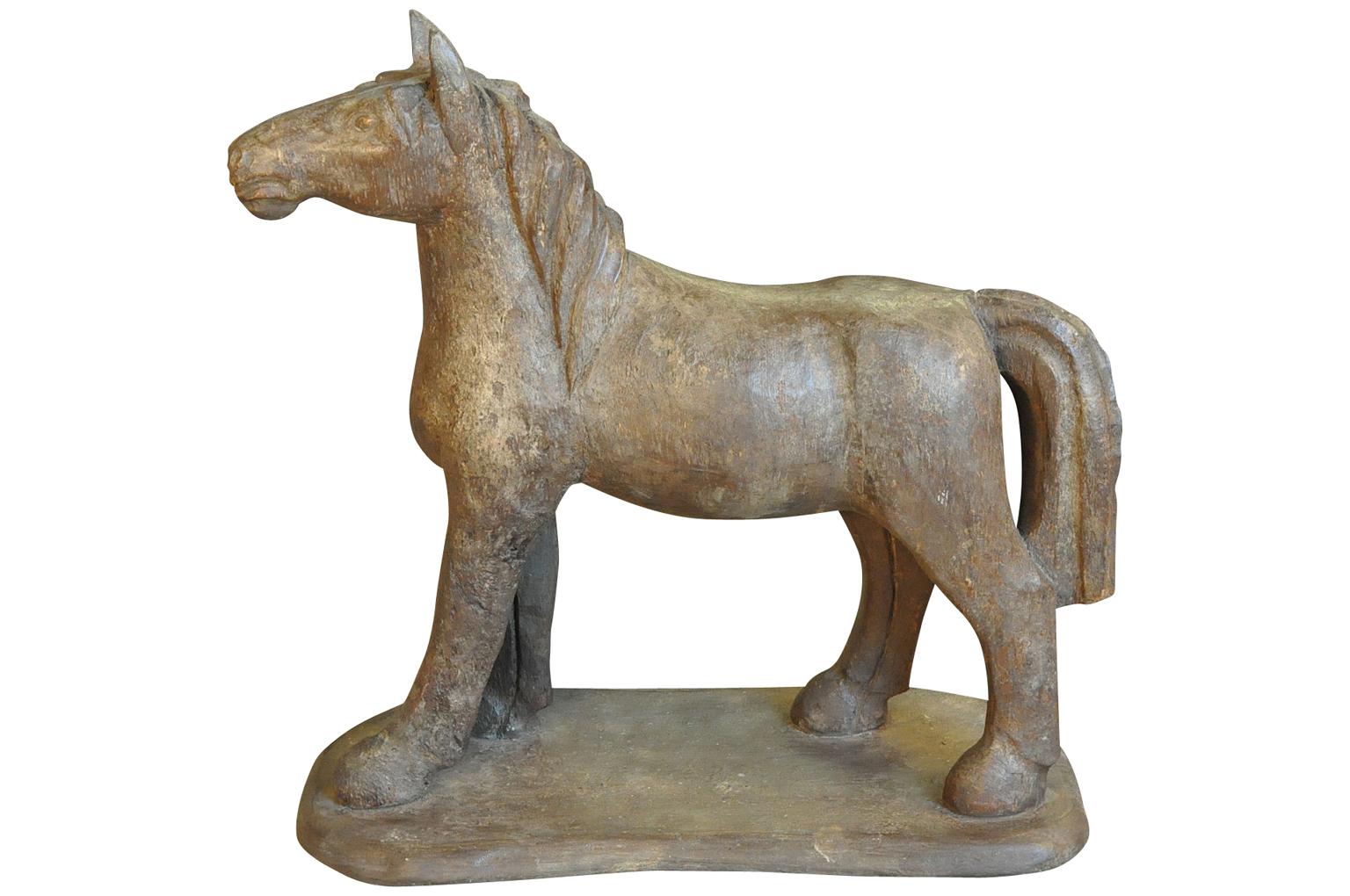 A very charming early 19th century French horse papier mache mold. A wonderful accent piece for any horse lover.