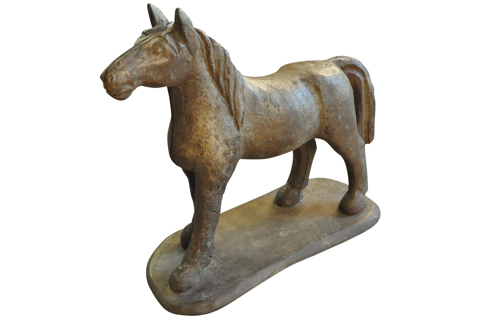 Wood Charming Early 19th Century Horse Papier Mache Mold