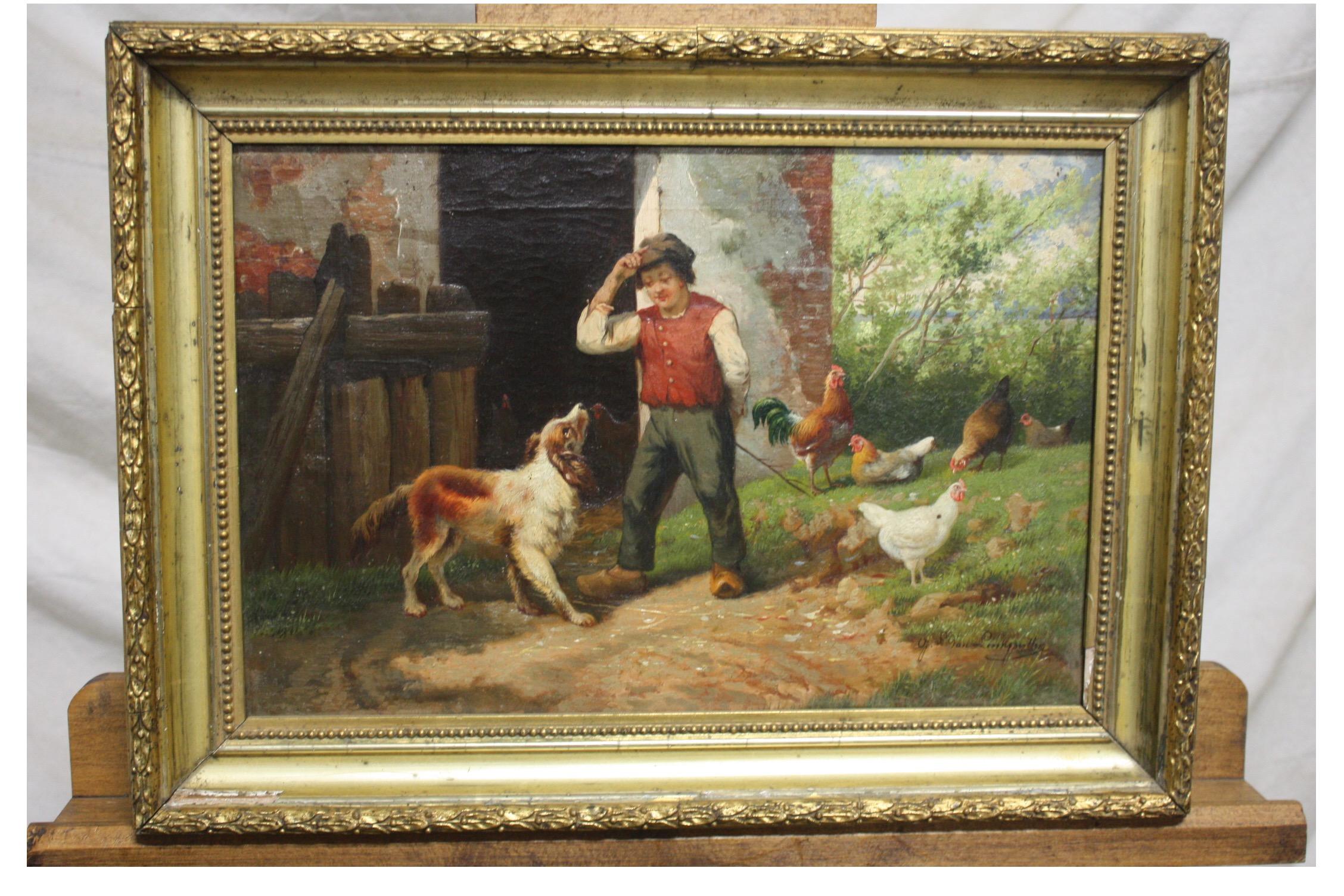 Charming Early 19th Century Oil on Canvas For Sale 2