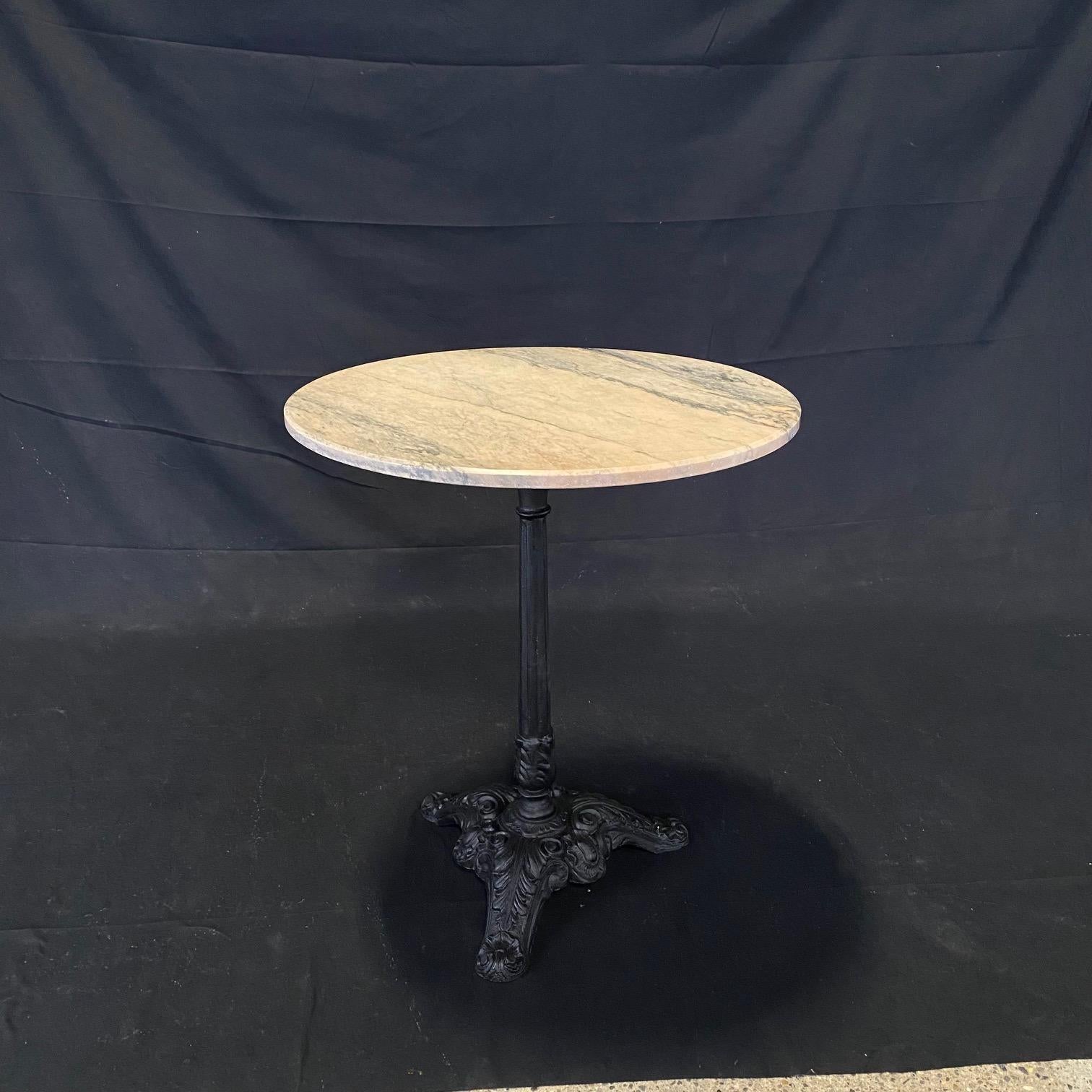 Charming Early 20th Century French Marble Top Bistro or Cafe Table 2