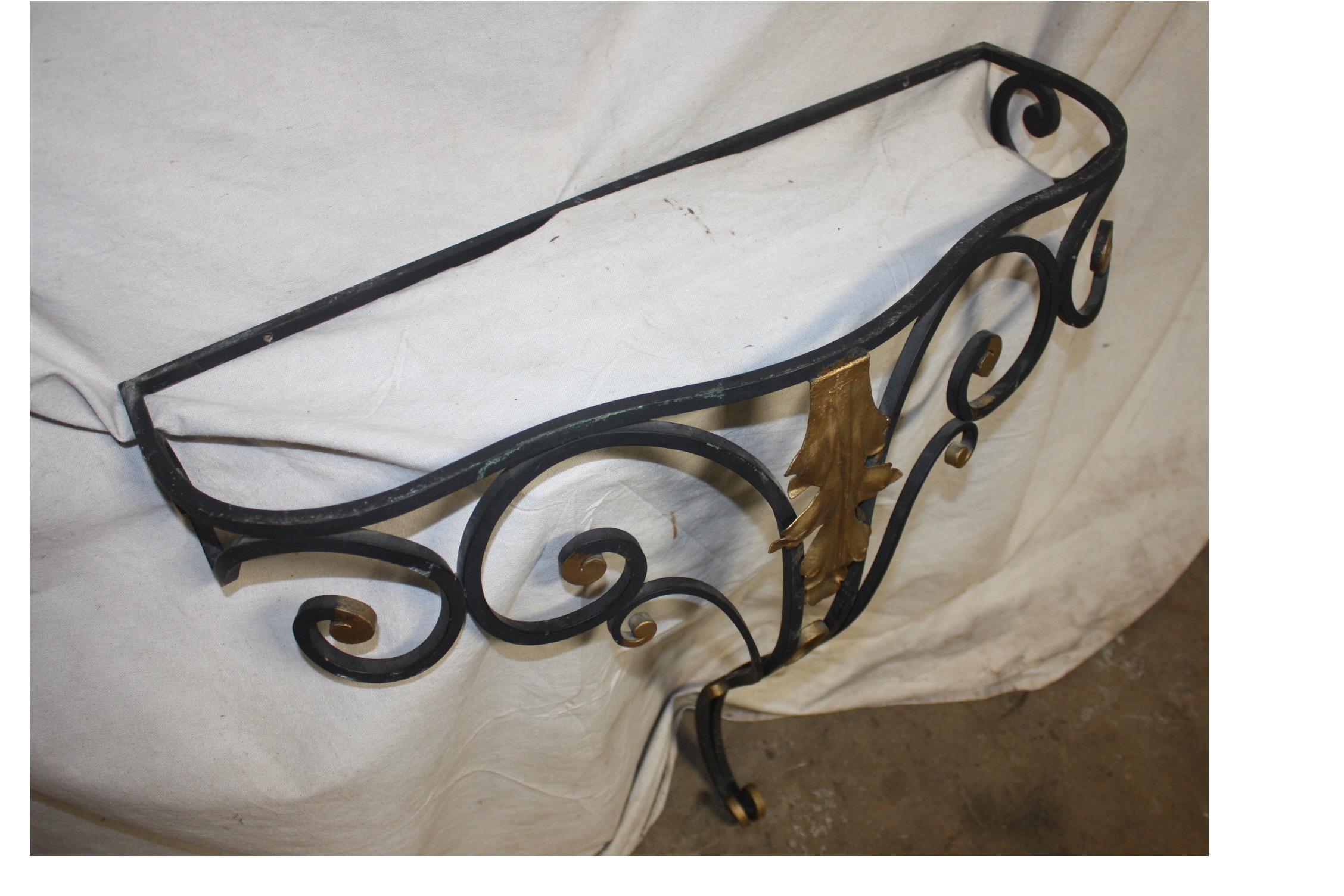 Charming Early 20th Century Iron Console 6