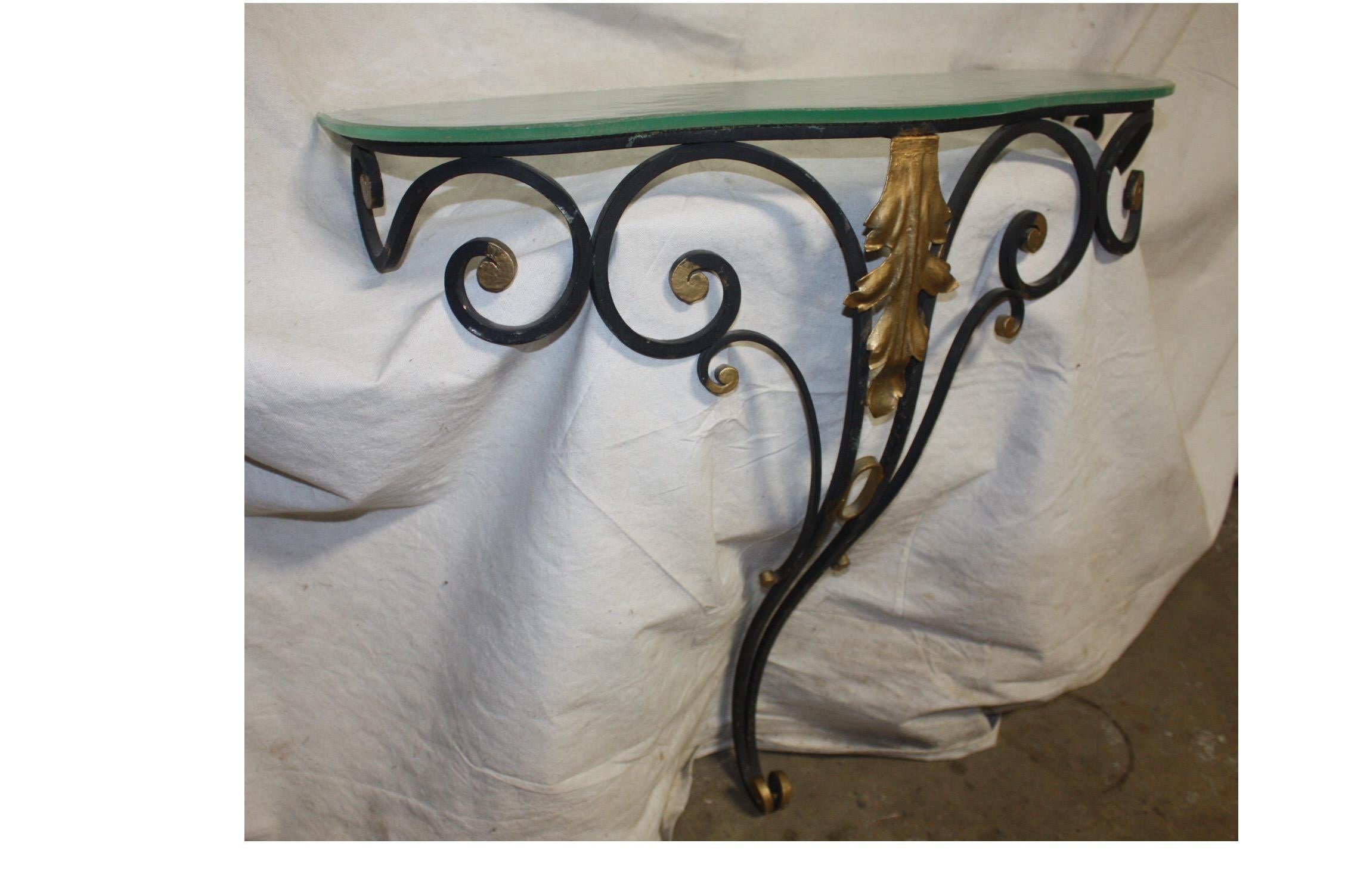 Charming early 20th century iron console.
