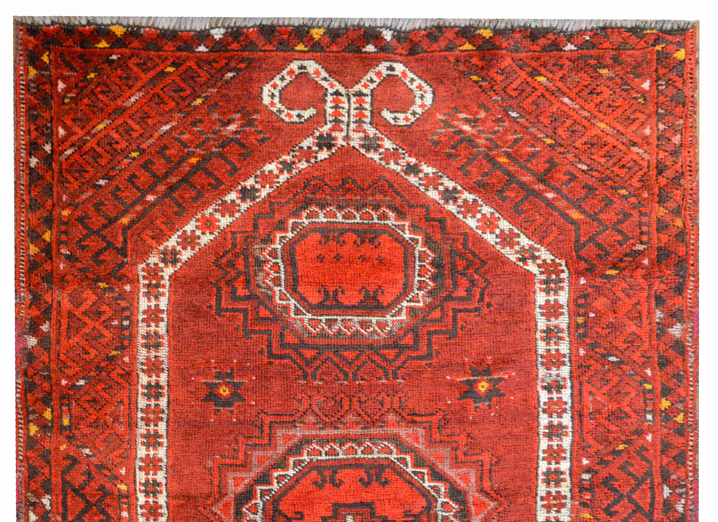 Tribal Charming Early 20th Century Afghan Ersari Prayer Rug For Sale