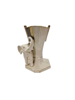 Charming elephant, jardiniere vase ceramic Art Deco 1920s, E Eichler Royal Dux