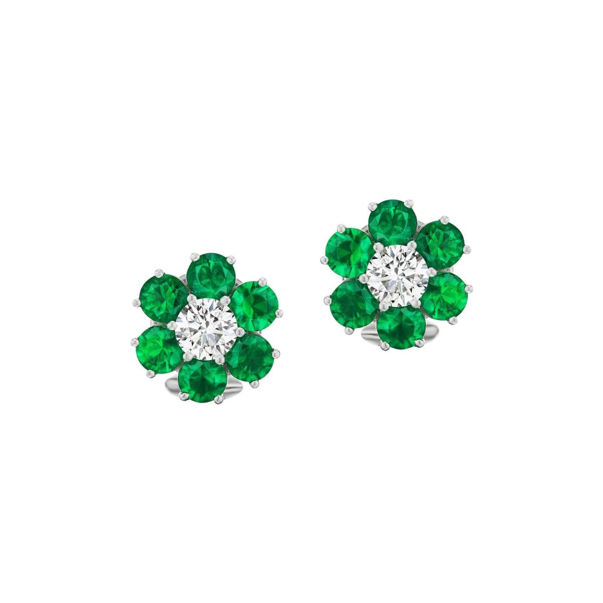 Charming Emerald and Diamond Earring by RayazTakat For Sale