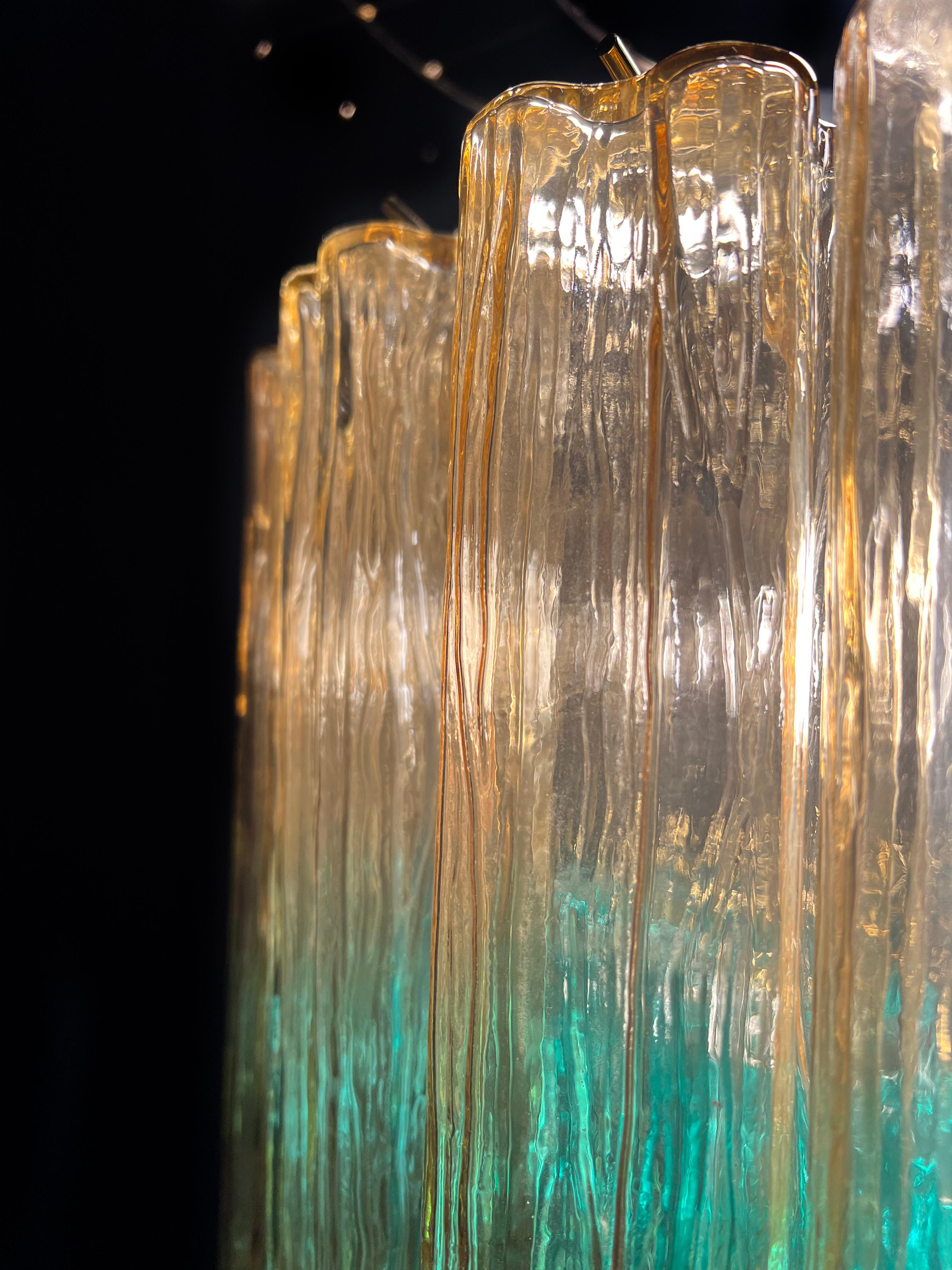Charming Emerald and Gold Italian Chandelier by Valentina Planta. Murano In New Condition In Budapest, HU