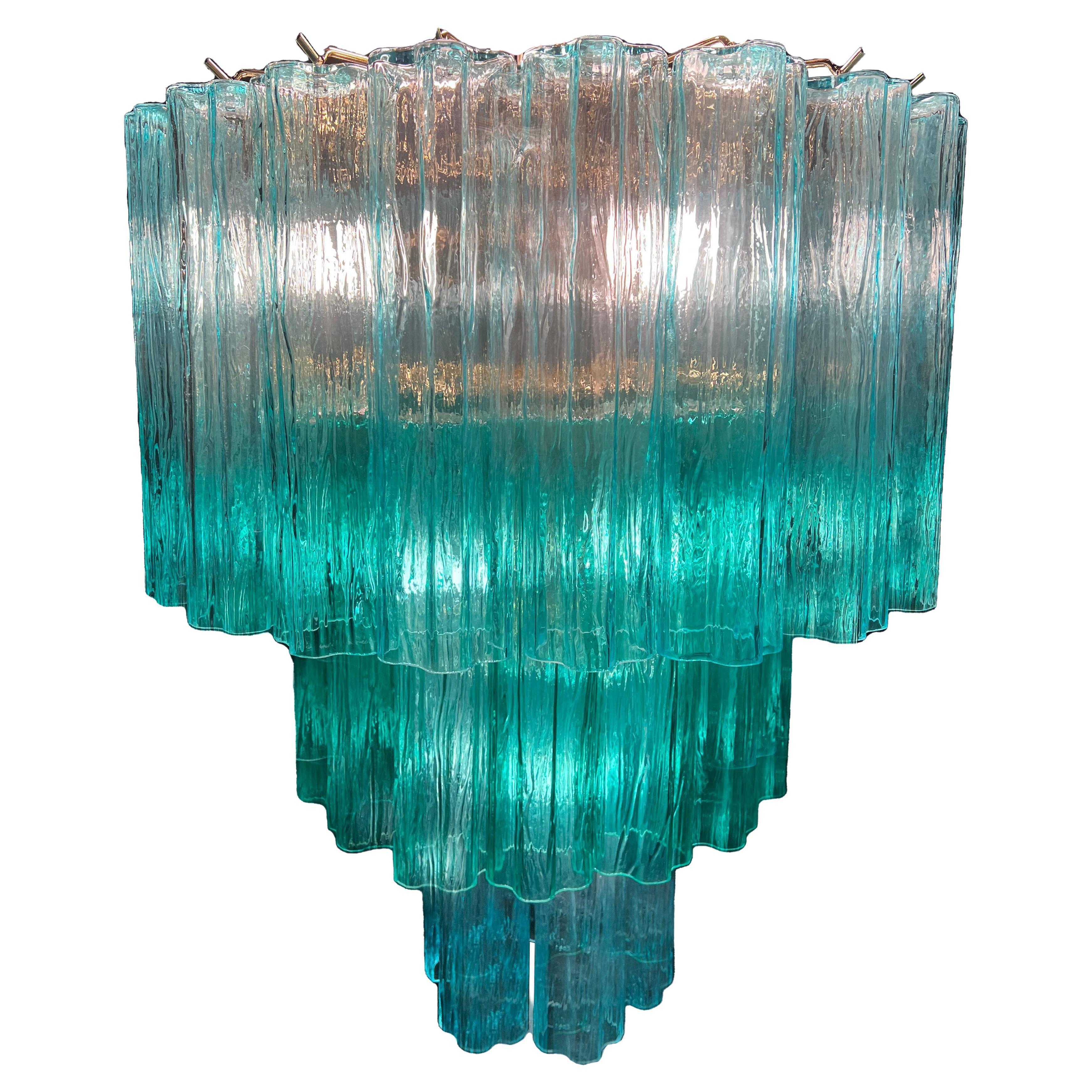 Charming Emerald Italian Chandelier by Valentina Planta, Murano