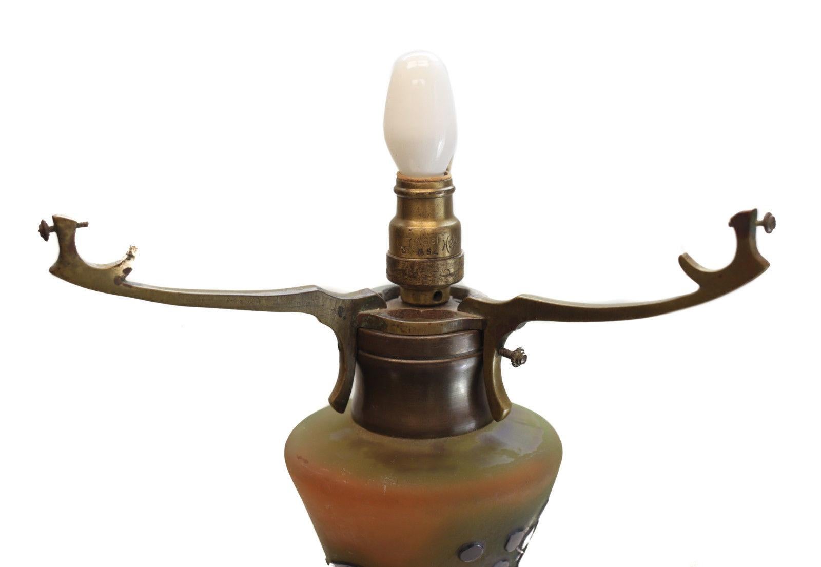 Charming Emile Galle Art Glass Cameo Table Lamp, Fourth Quarter of 19th Century For Sale 2