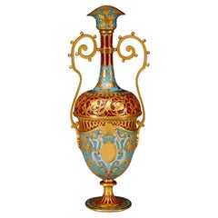 Charming enamel and gilded Bronze Ewer by F. Barbedienne, France, circa 1870