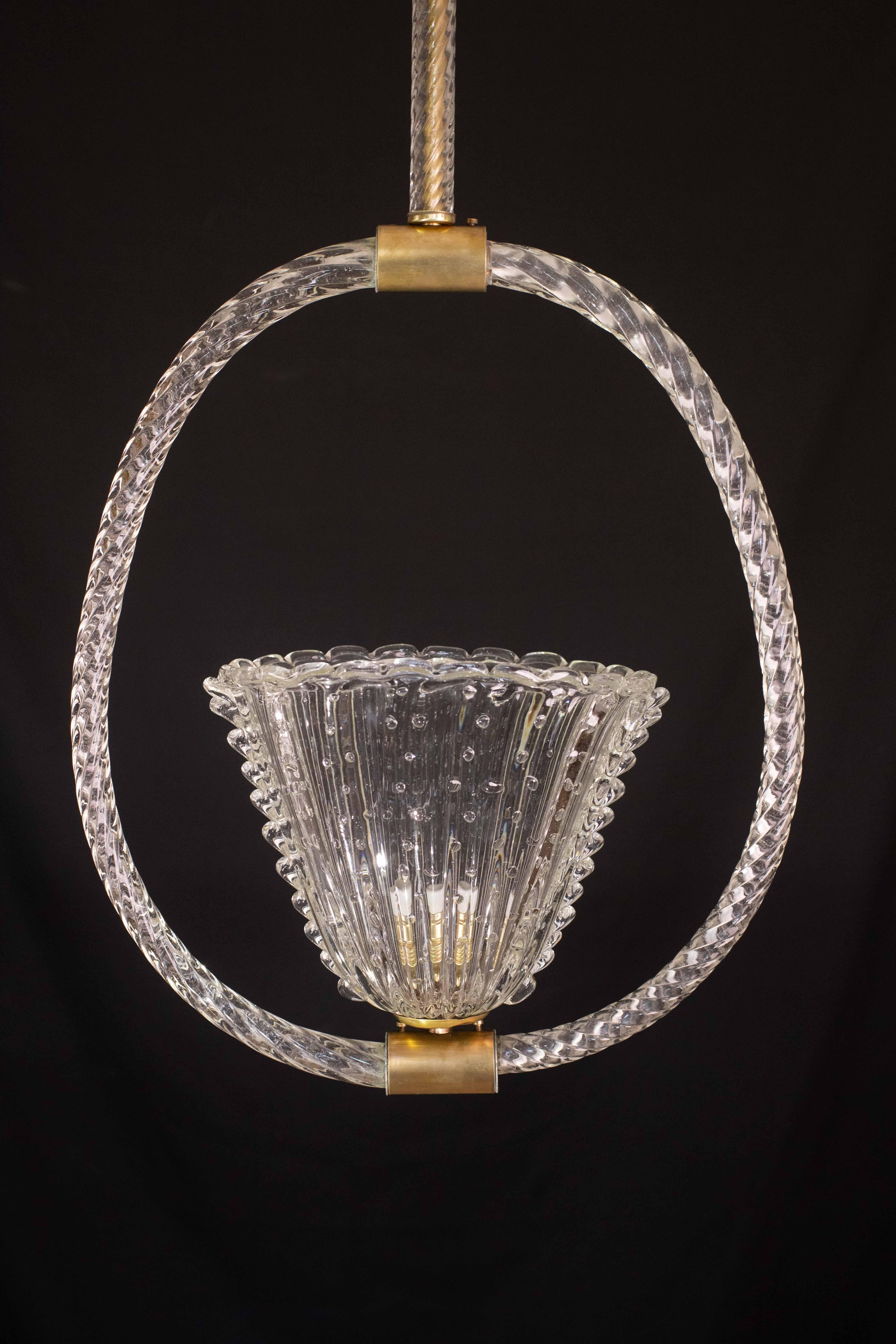 Encantadora lámpara de araña Art Déco Ercole Barovier, 