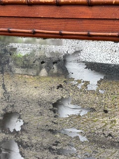 Charming Faux bamboo wooden 1880s Mirror, lots of patina