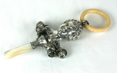 Charming Figural Sterling Rattle, 1920's UK.