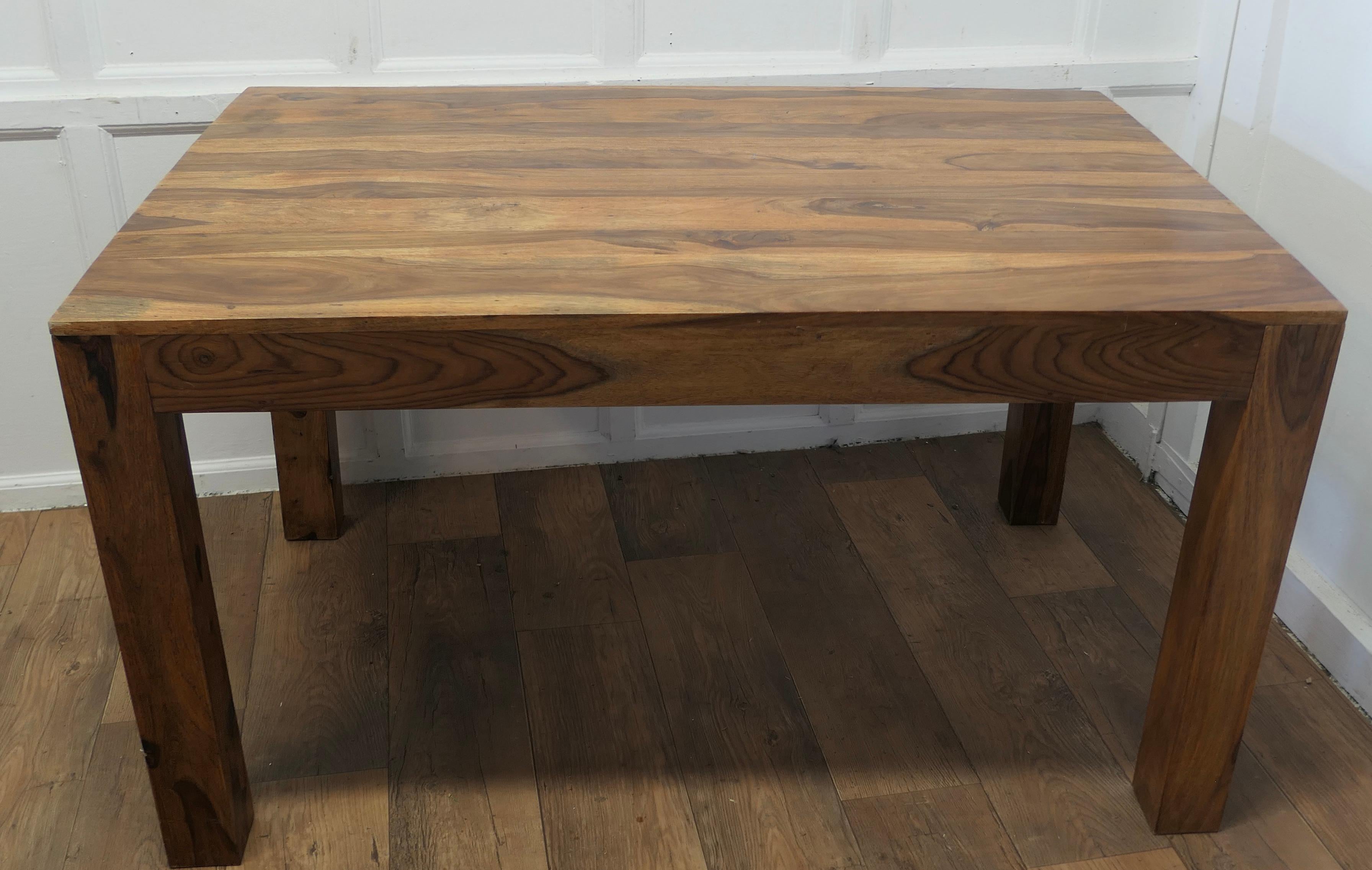 Mid-Century Modern Charming Figured Fruitwood Kitchen Dining Table    For Sale