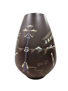 Charming flower vase, enamel painting, Venice 1950s, Mid Century design, Germany