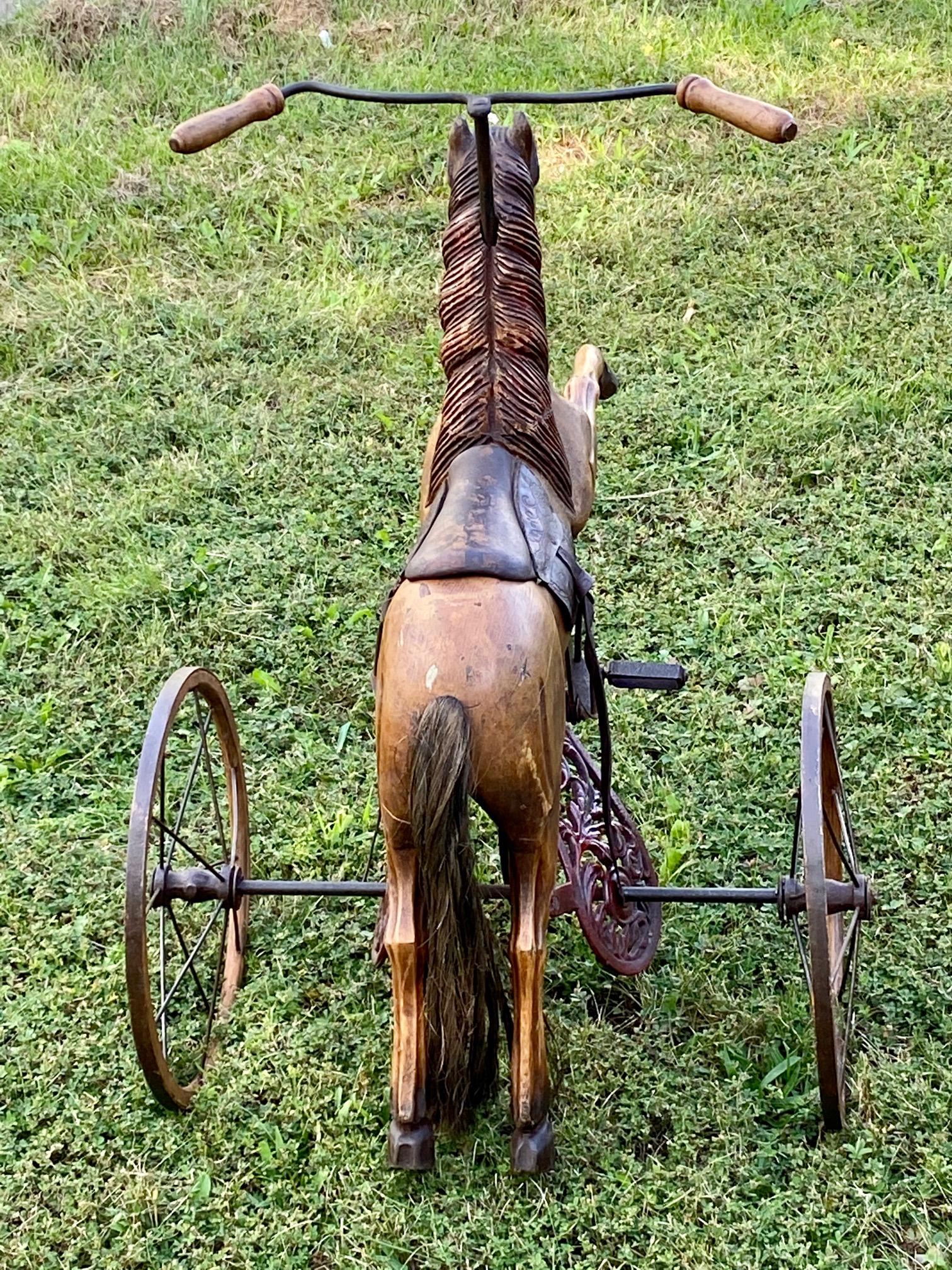 Charming Folk Art Child's Bicycle in the Shape of a Horse 4
