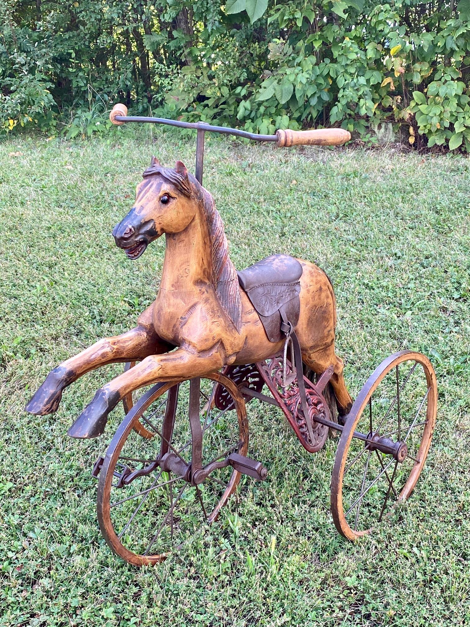 Philippine Charming Folk Art Child's Bicycle in the Shape of a Horse