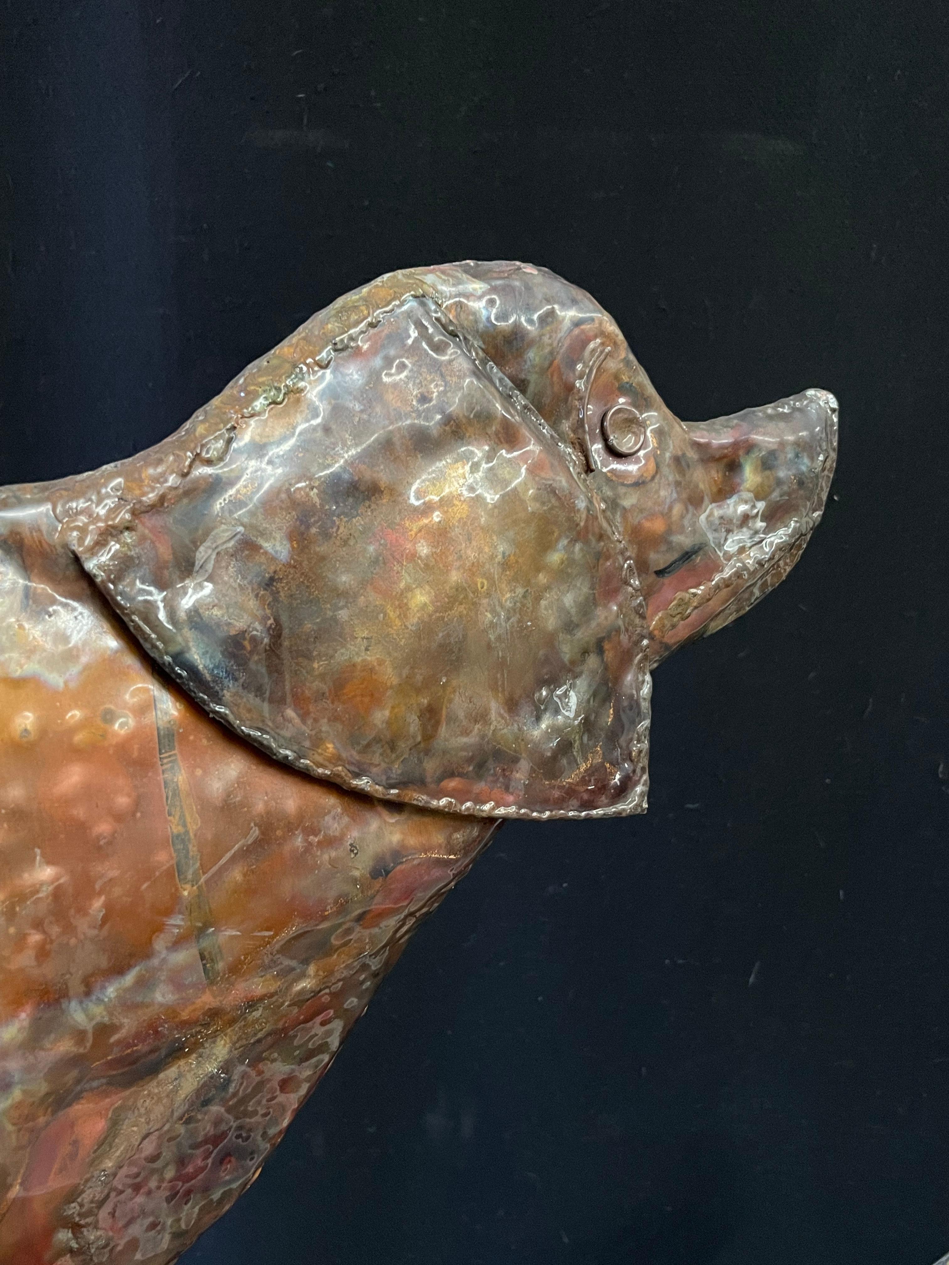 20th Century Charming Folk Art Copper Weathervane with Dog