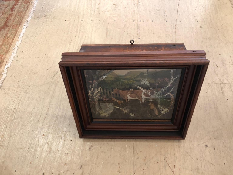 Charming Folk Art Diorama Shadow Box For Sale at 1stdibs