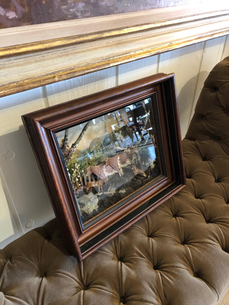 Charming Folk Art Diorama Shadow Box For Sale at 1stdibs