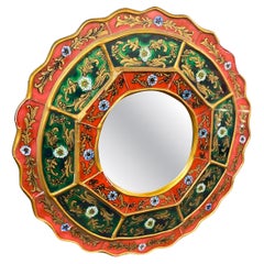 Charmant miroir d'art populaire, travail européen circa 1950