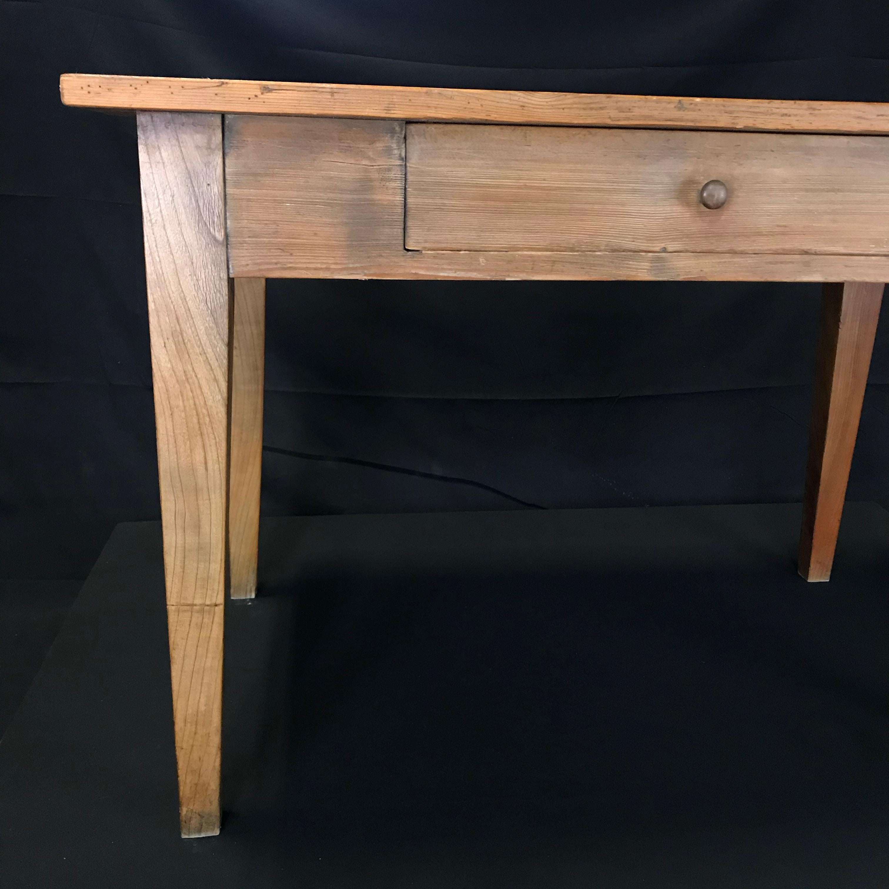 Charming French 19th Century Pine Provincial Desk or Side Table 7