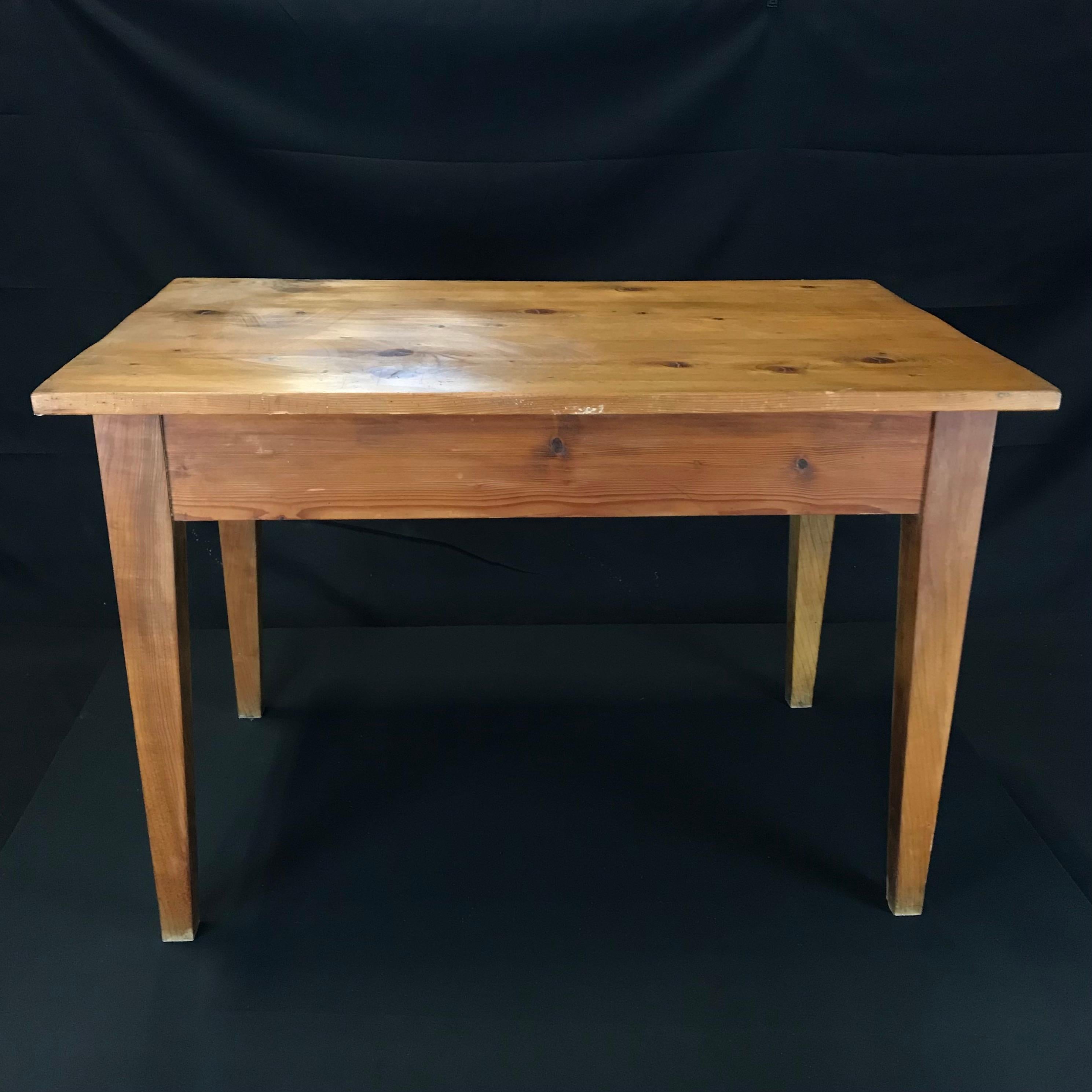 Charming French 19th Century Pine Provincial Desk or Side Table 8