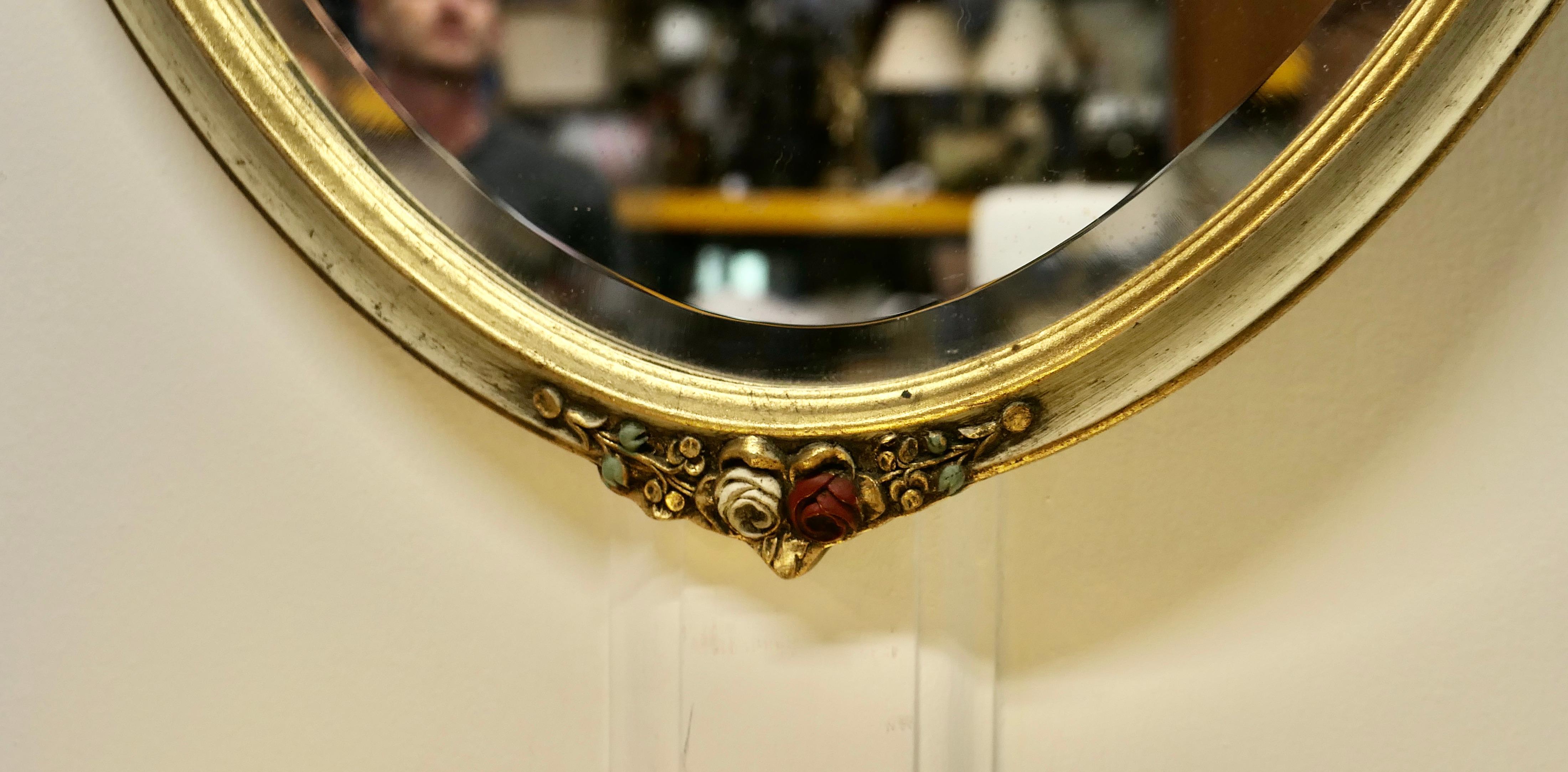 20th Century Charming, French Barbola Gilt Console Shelf and Mirror For Sale