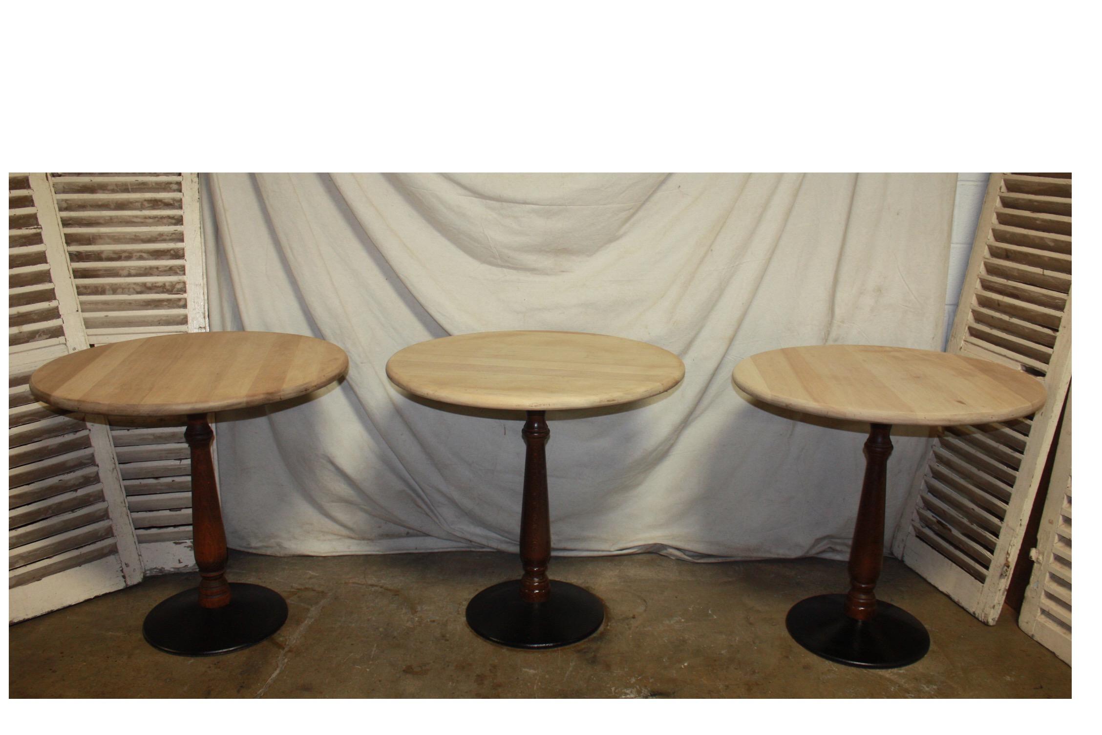 Bleached Charming French Bistro Tables