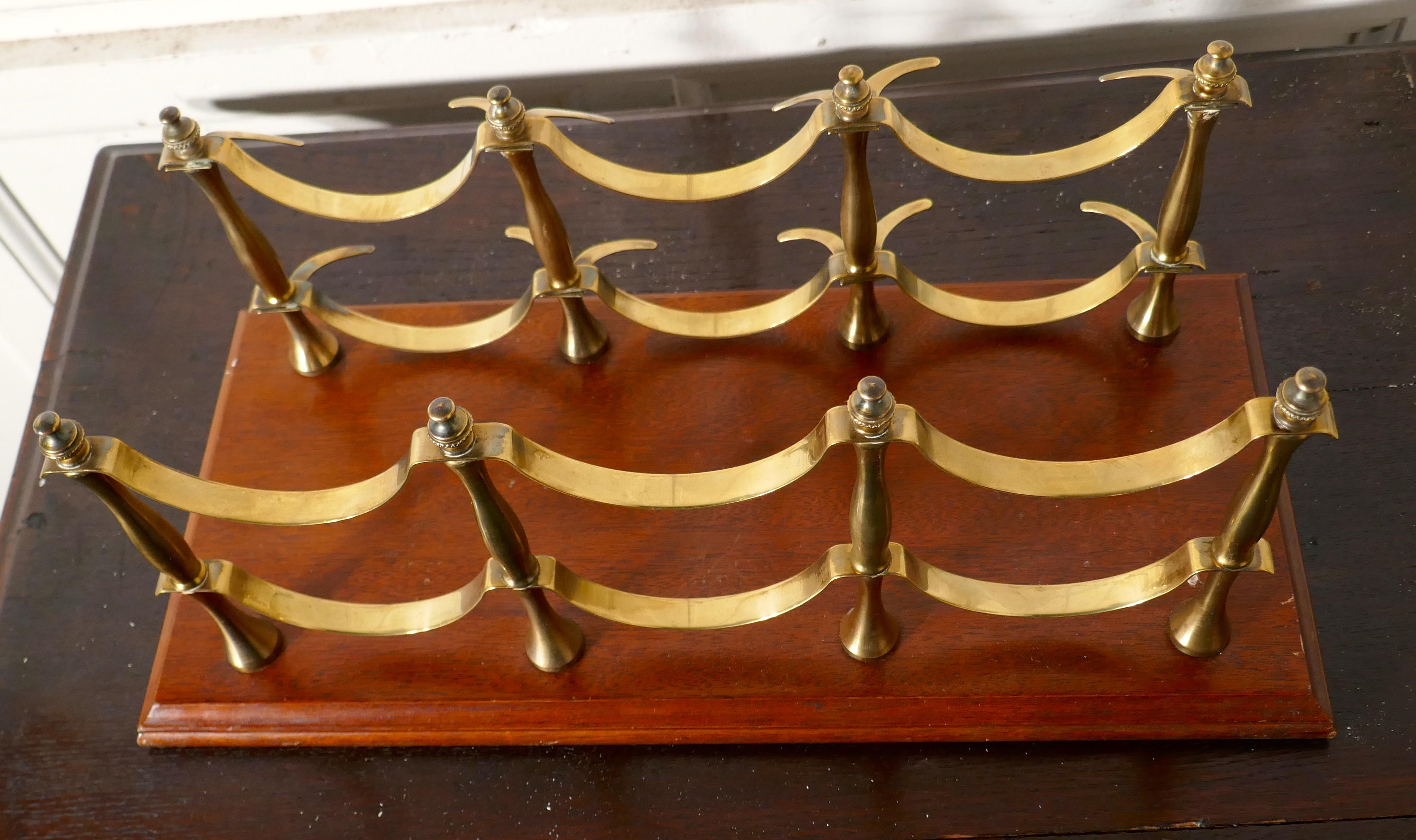 antique brass wine rack