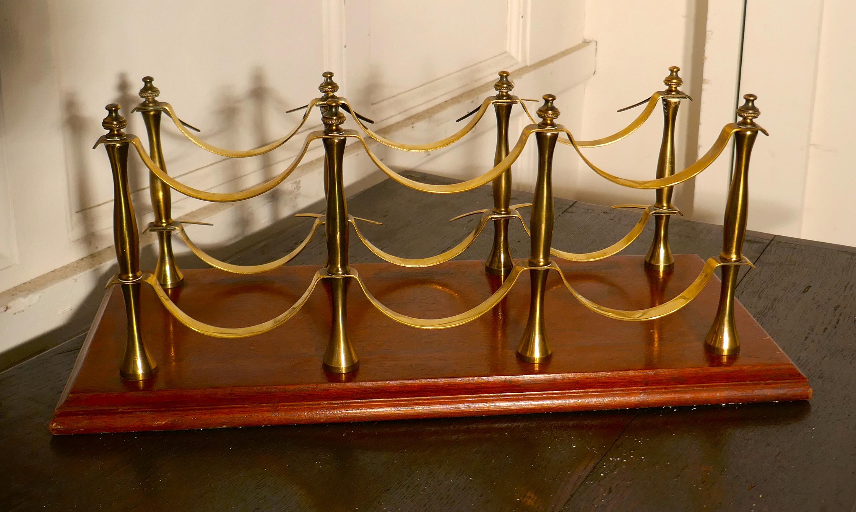vintage brass wine rack