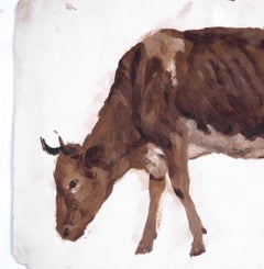 Charming French Painting, Oil on Paper, Unsigned, 19th Century