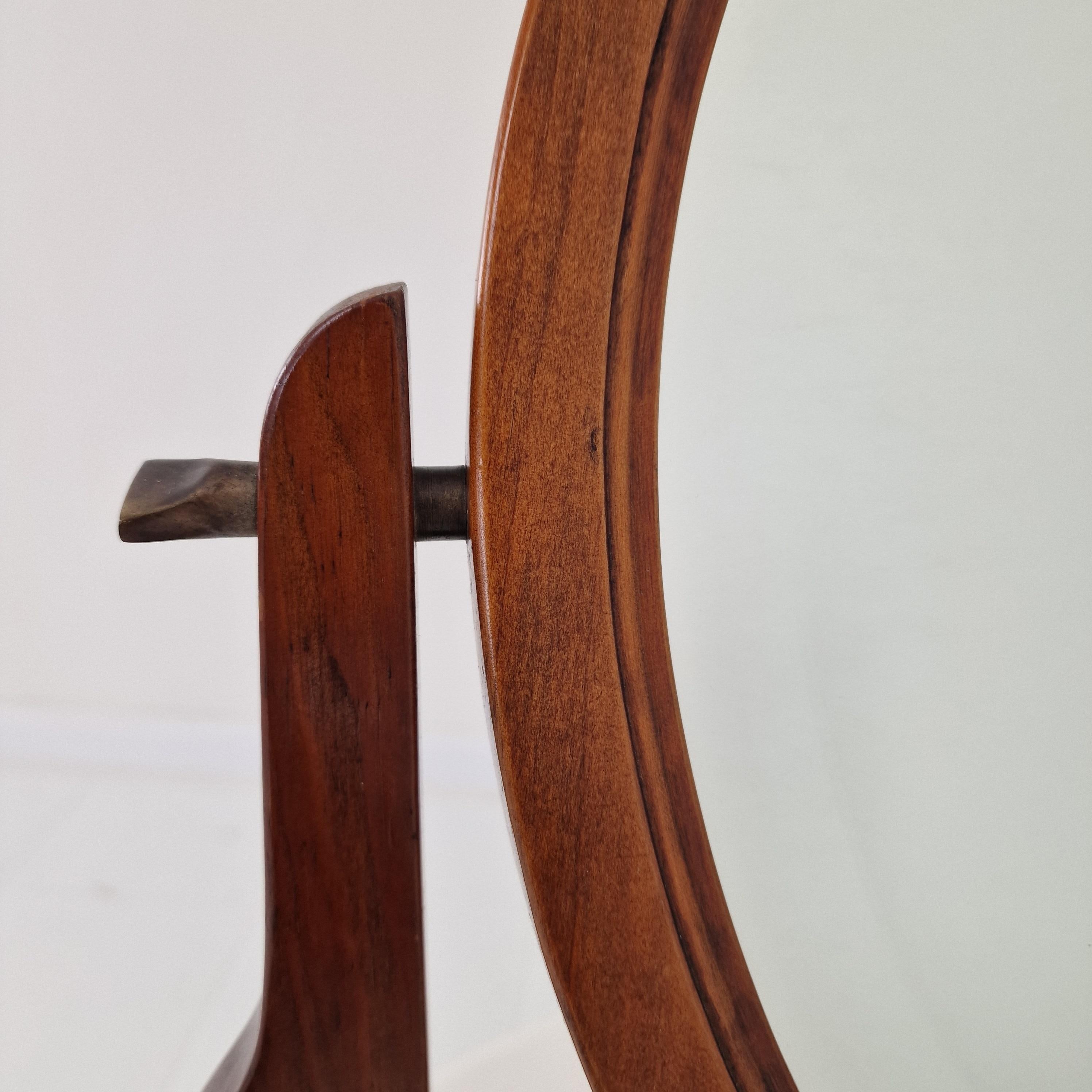Charming French Wooden Vanity Table with Facet Cut Mirror For Sale 1