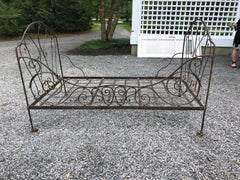 Charming French Wrought Iron Provencal Daybed