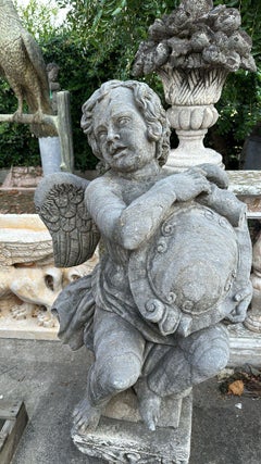 Charming Garden Stone Sculptures – Set of 2 Cherubs