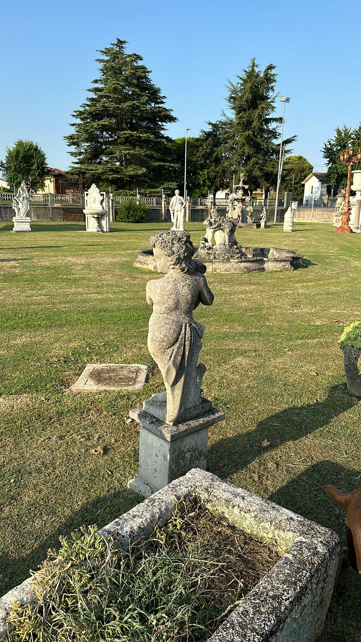 Charming Garden Stone Sculptures – Set of 4 Cherubs 12 7