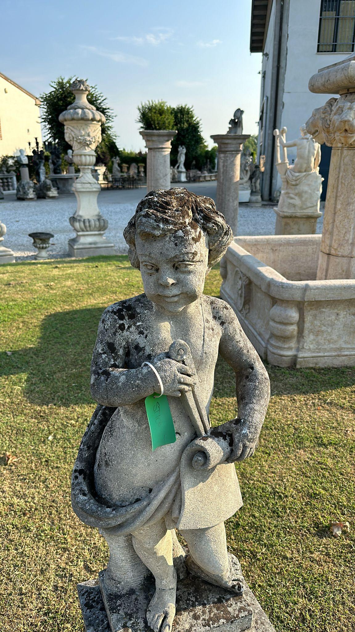 Charming Garden Stone Sculptures – Set of 4 Cherubs 12 8