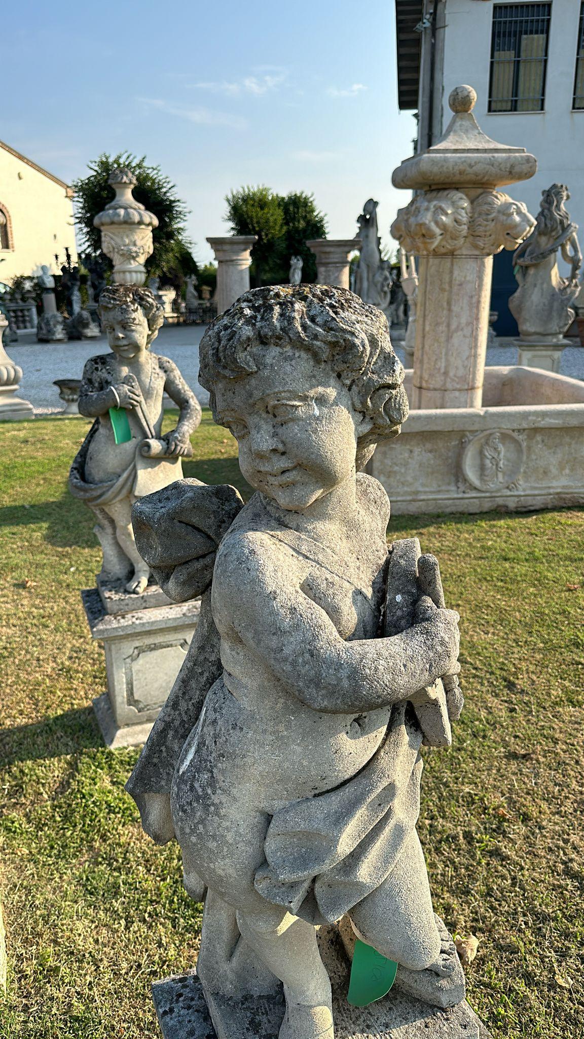 Charming Garden Stone Sculptures – Set of 4 Cherubs 12 5