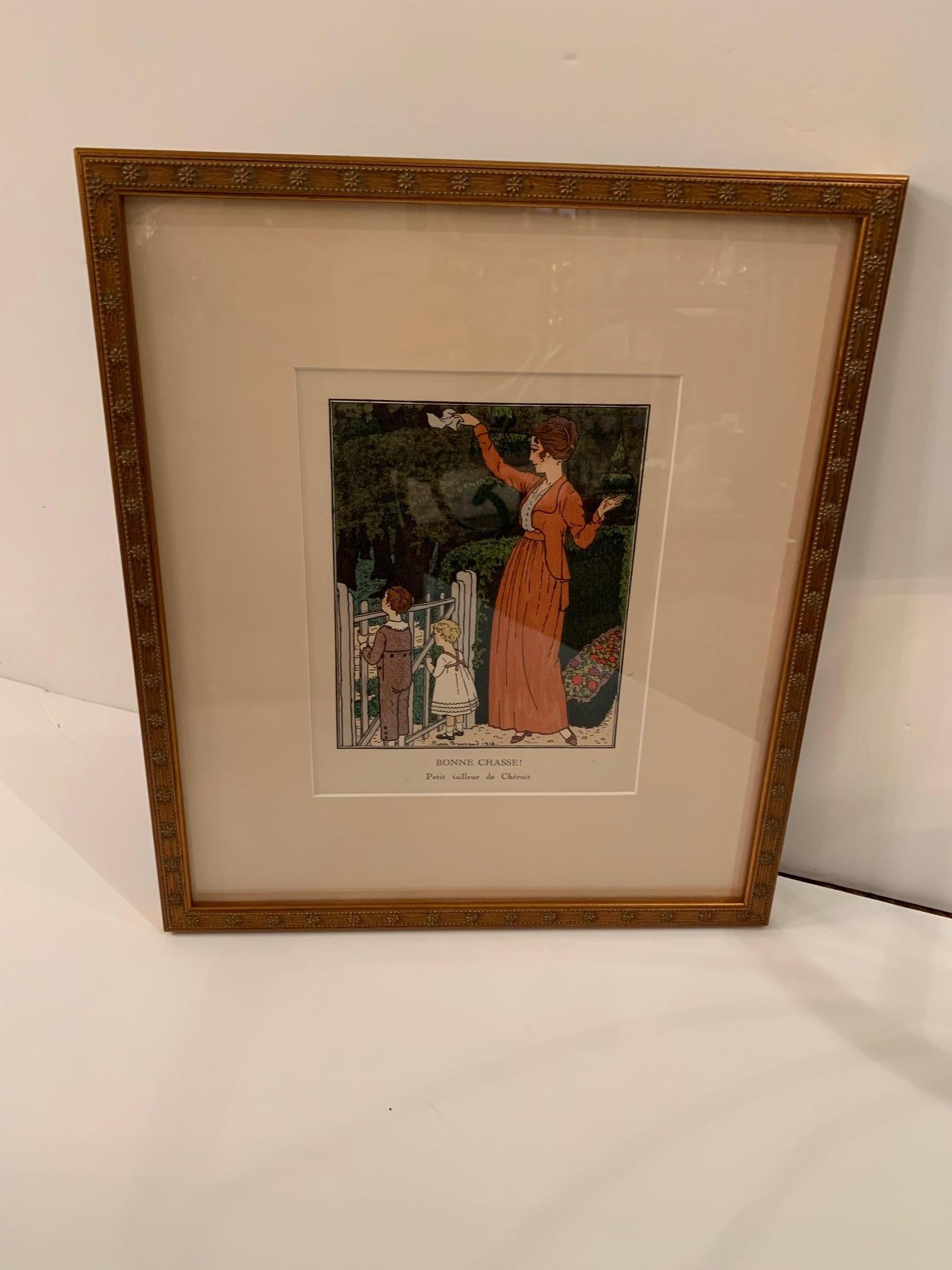 Reproduction of one of the marvelous illustrations from Gazette Du Bon Ton, a legendary Paris fashion magazine in the early 1900s.
Beautiful custom frame.

 